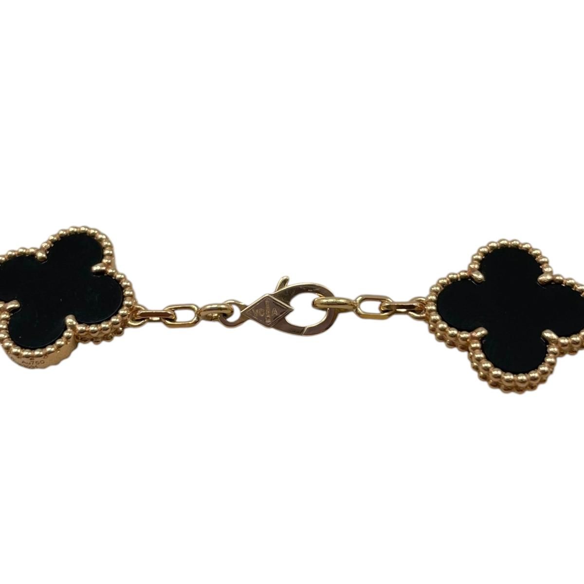 Van Cleef & Arpels Bracelet Vintage Alhambra 5 Motifs Yellow Gold Onyx Black — view 9