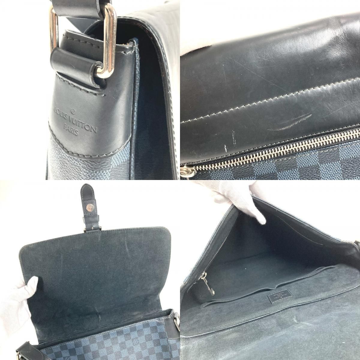 Louis Vuitton Shoulder Bag Newport Messenger MM Damier Ecobalt Canvas Navy — view 9