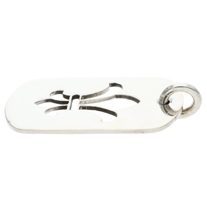 Chrome Hearts D Tag Lrg BS Fluer BS Flag Dog Tag Silver Necklace Top — view 5