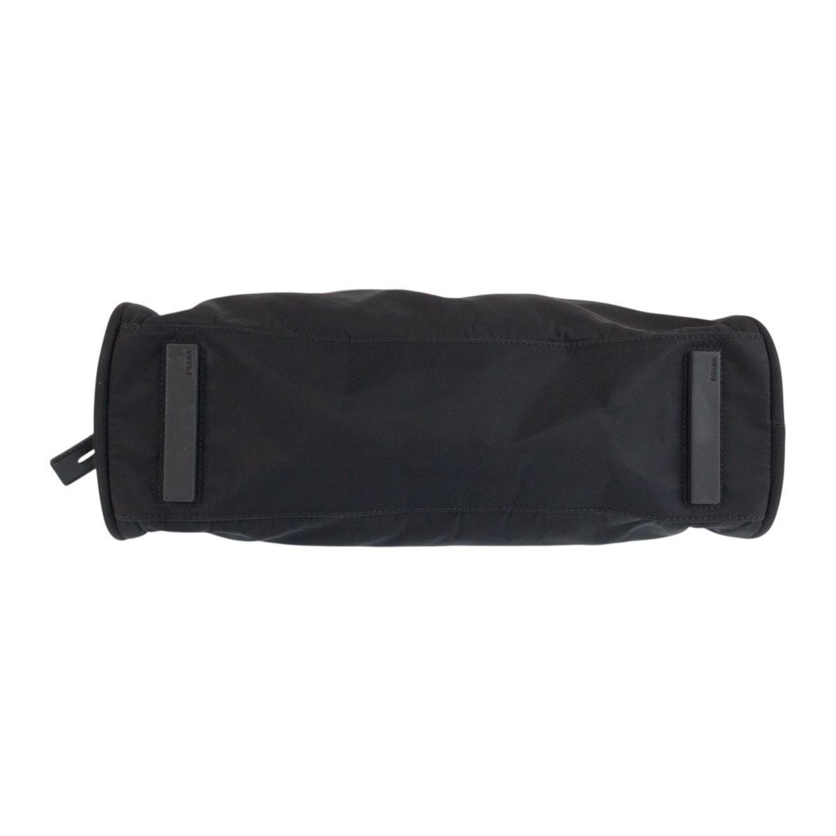 Prada Tessuto Black Silver Nylon Leather Tote — view 9