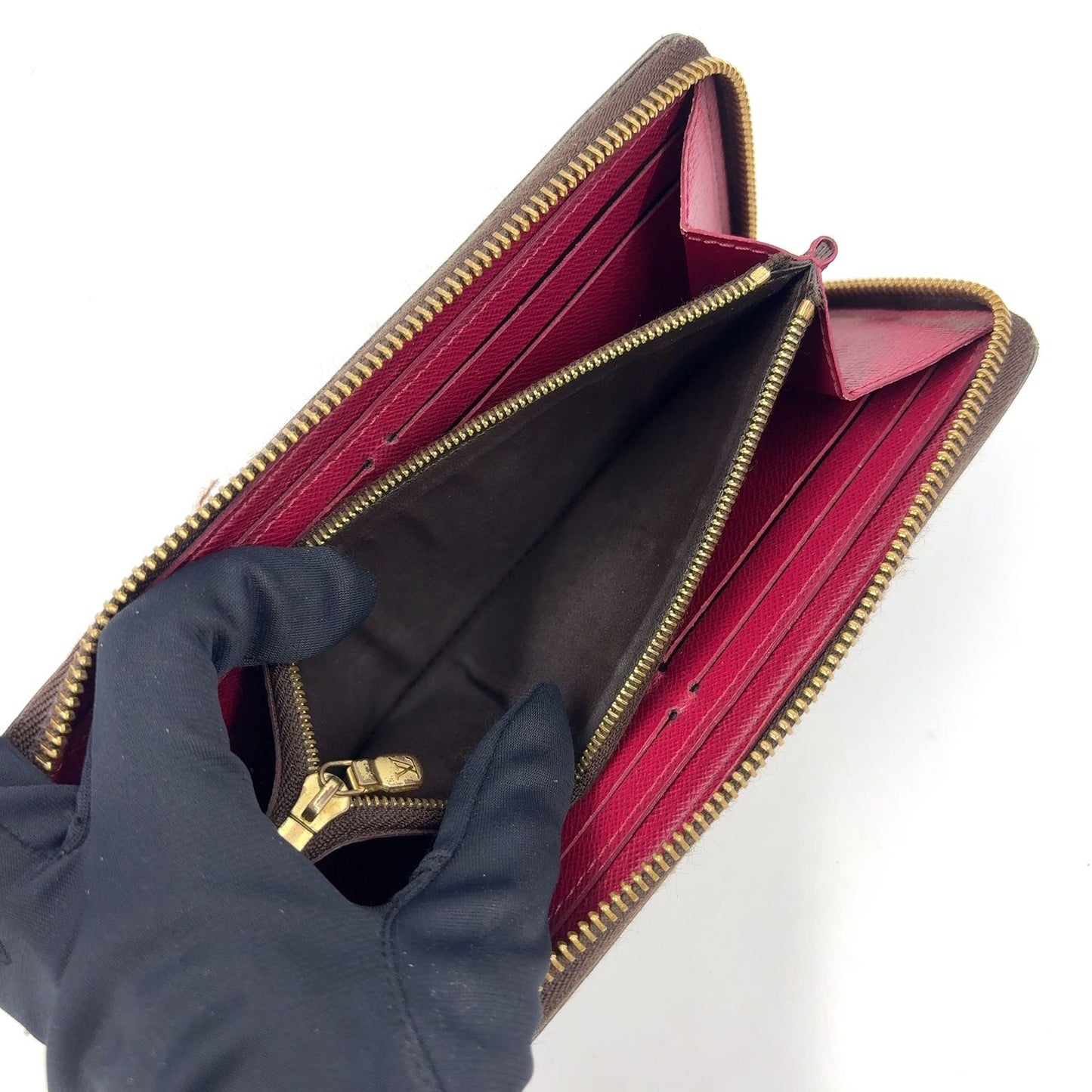 Louis Vuitton Portefeuille Clemence Monogram Fuchsia Leather Pink Purple Brown — view 9
