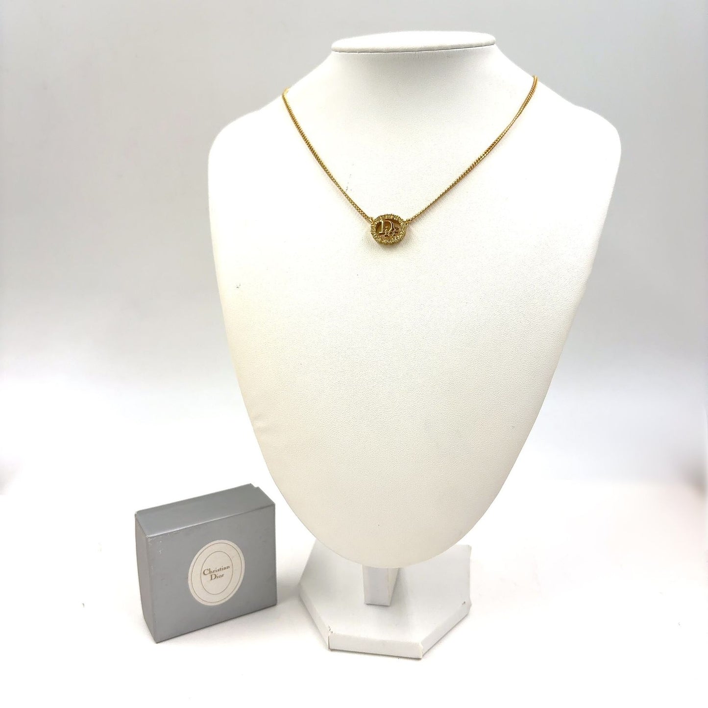 Dior Line Stone Logo Gold Necklace — view 9
