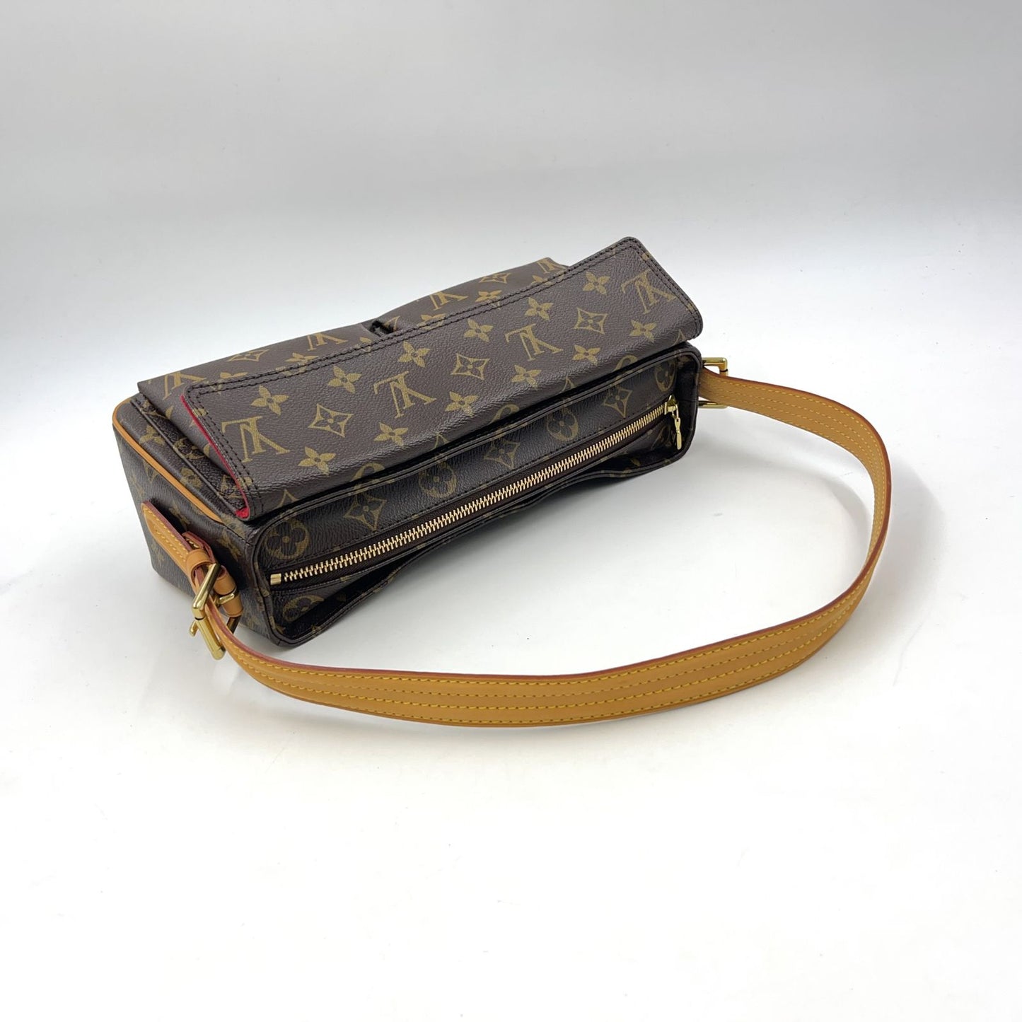 Louis Vuitton Viva Cite MM Monogram Leather Brown Shoulder Bag Gold — view 9