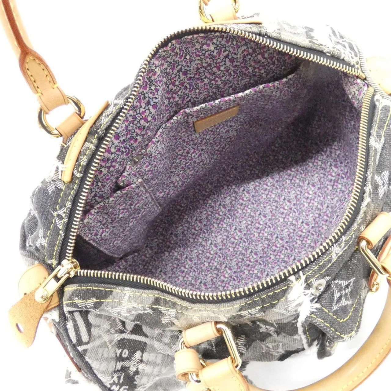 Louis Vuitton Monogram Denim Patchwork Speedy 30 cm Boston Bag — view 9