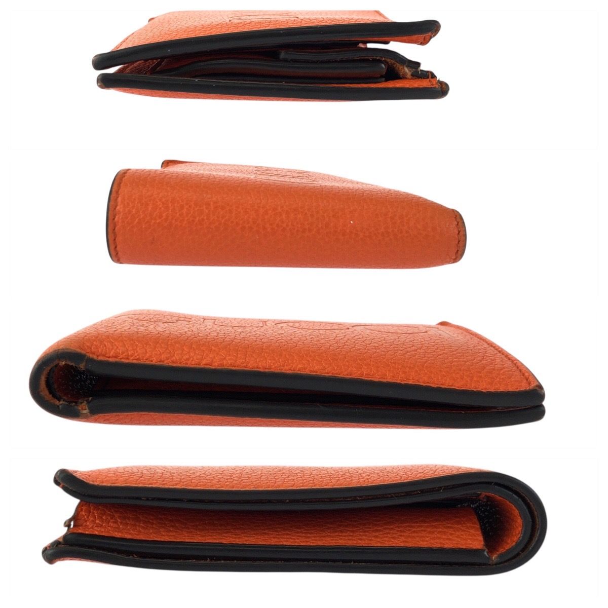 Gucci Orange Leather Fold Wallet Compact — view 9