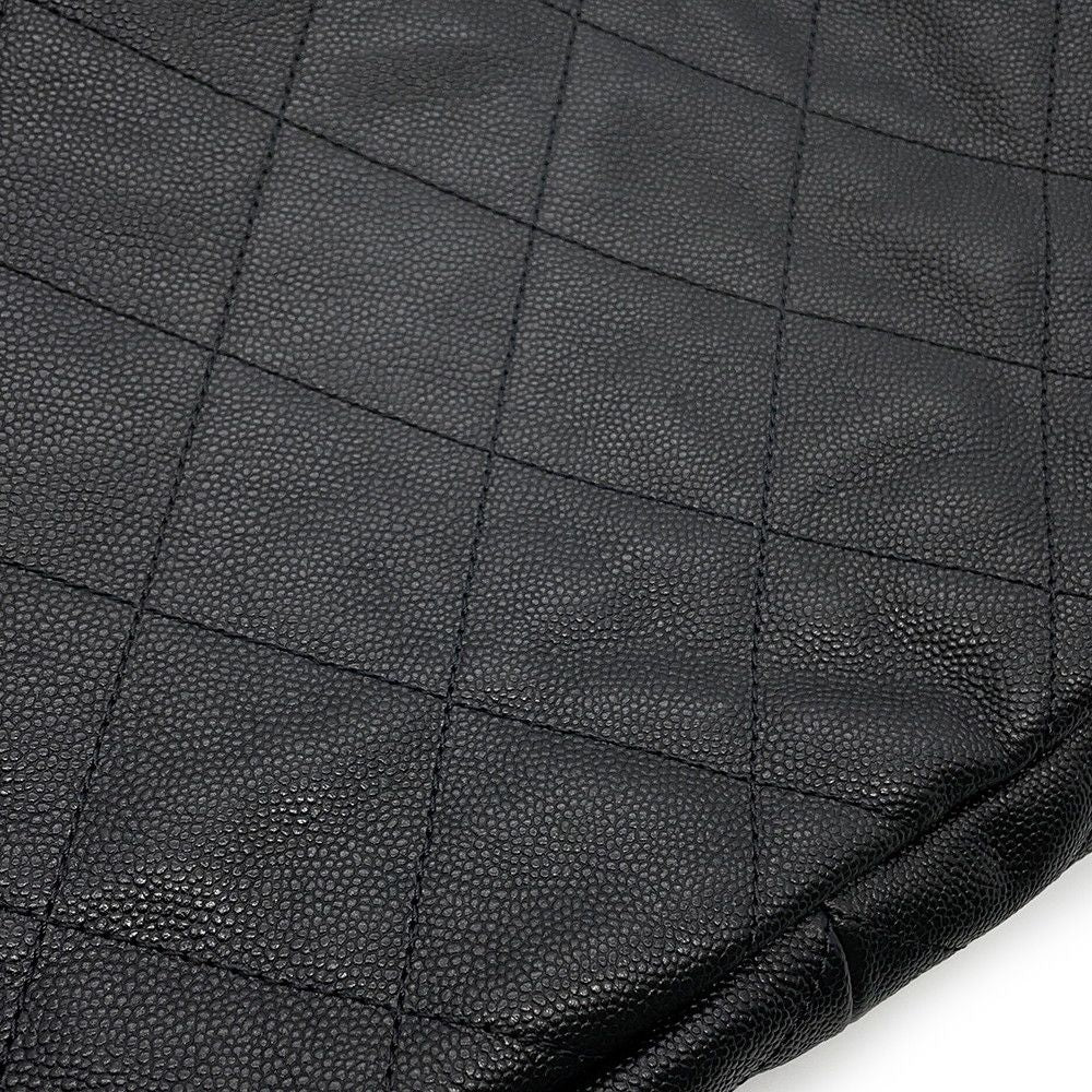 Chanel Shoulder Bag CC Logo Quilted Hobo Caviar Leather 2-Way Black — view 9