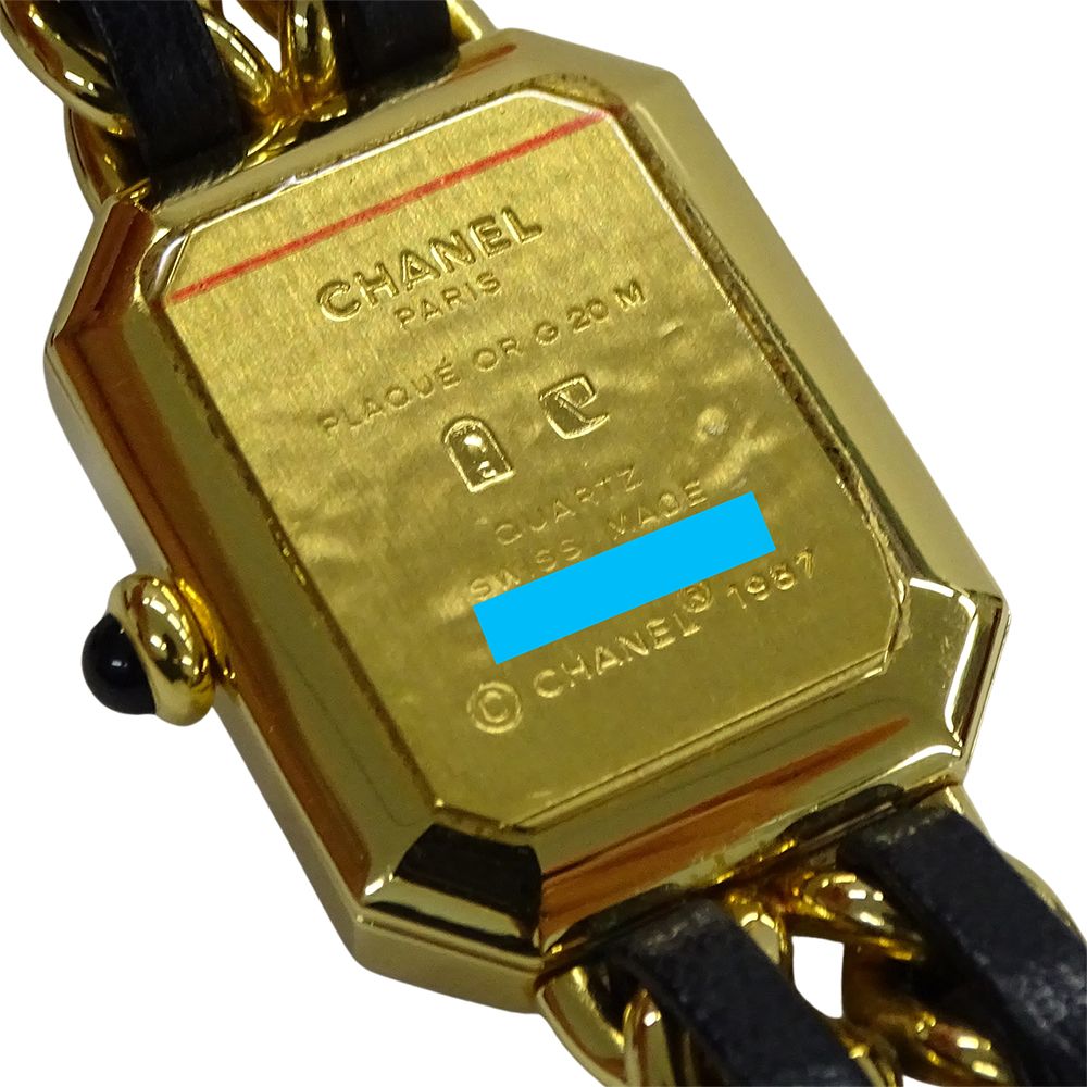 Chanel Watch Premiere Quartz Leather L Square Gold Black — view 9