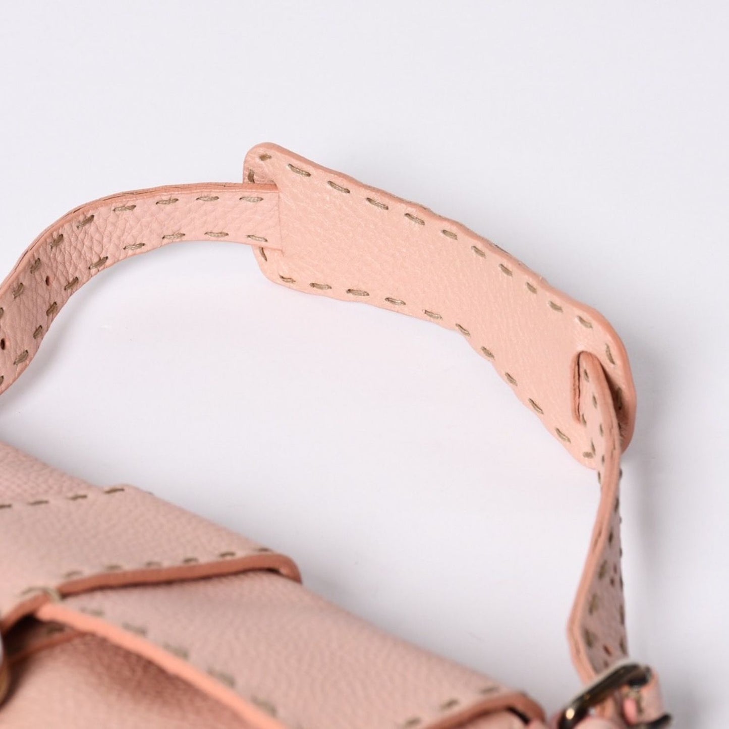 Fendi Selleria Stitch Hand Shoulder Bag Leather Pink — view 8