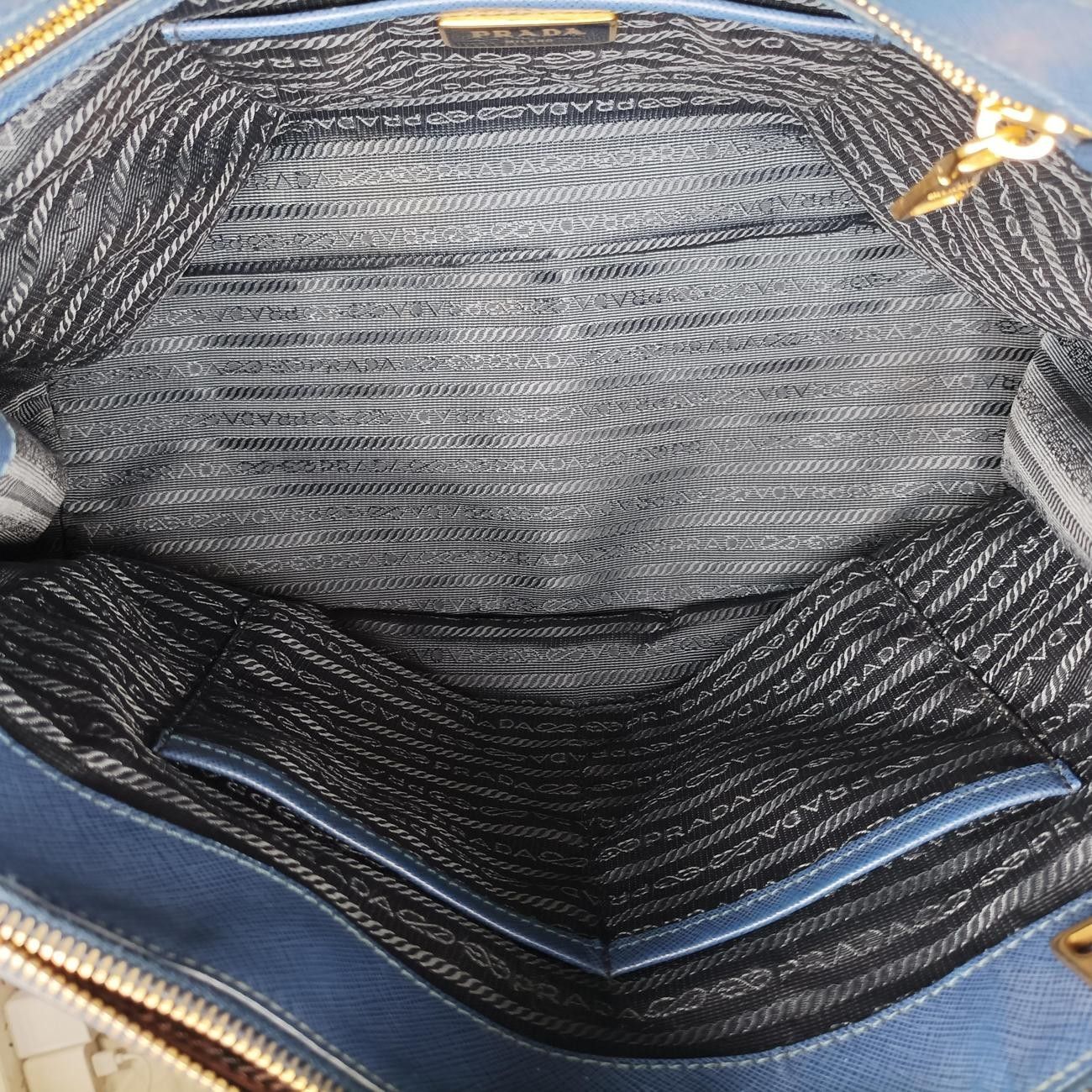 Prada Galleria Blue Saffiano Leather 113 12 Messenger Bag — view 9