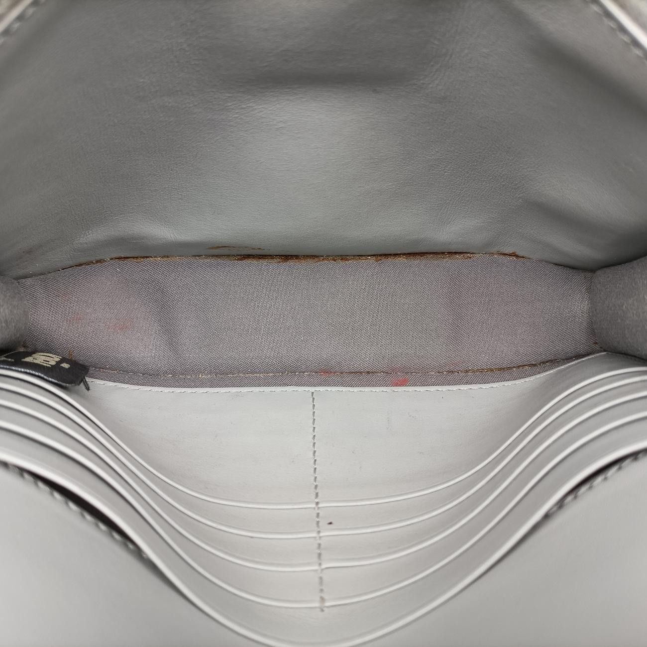Fendi Is Envelope Gray Leather Messenger Bag — view 9