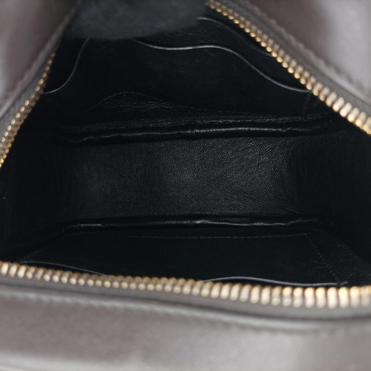 Saint Laurent Yves Blogger Gray Leather Messenger Bag — view 9