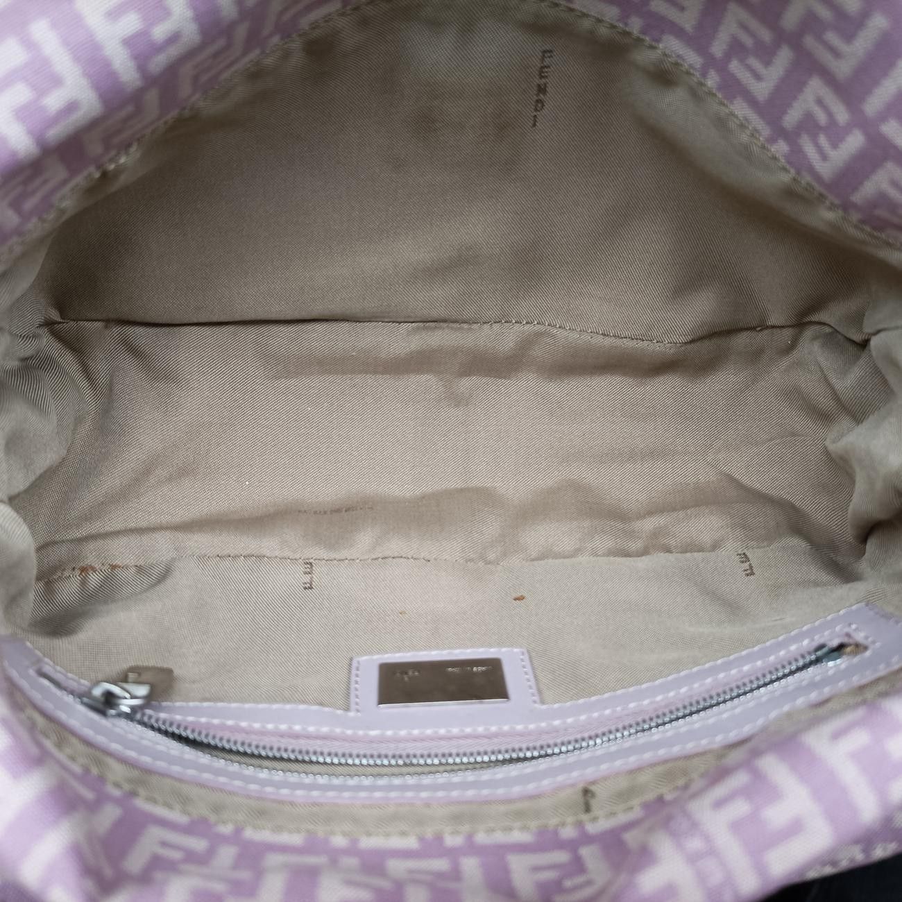 Fendi Mamma Bucket Pink Canvas Handbag — view 9