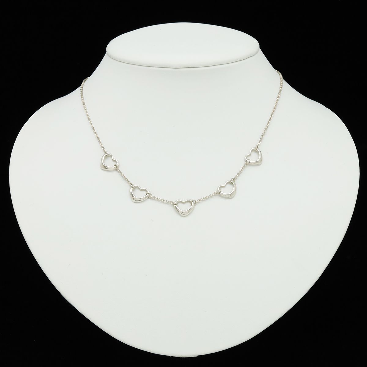Tiffany & Co Elsa Peretti Open Heart Pendant Necklace 5 Motifs Silver — view 6