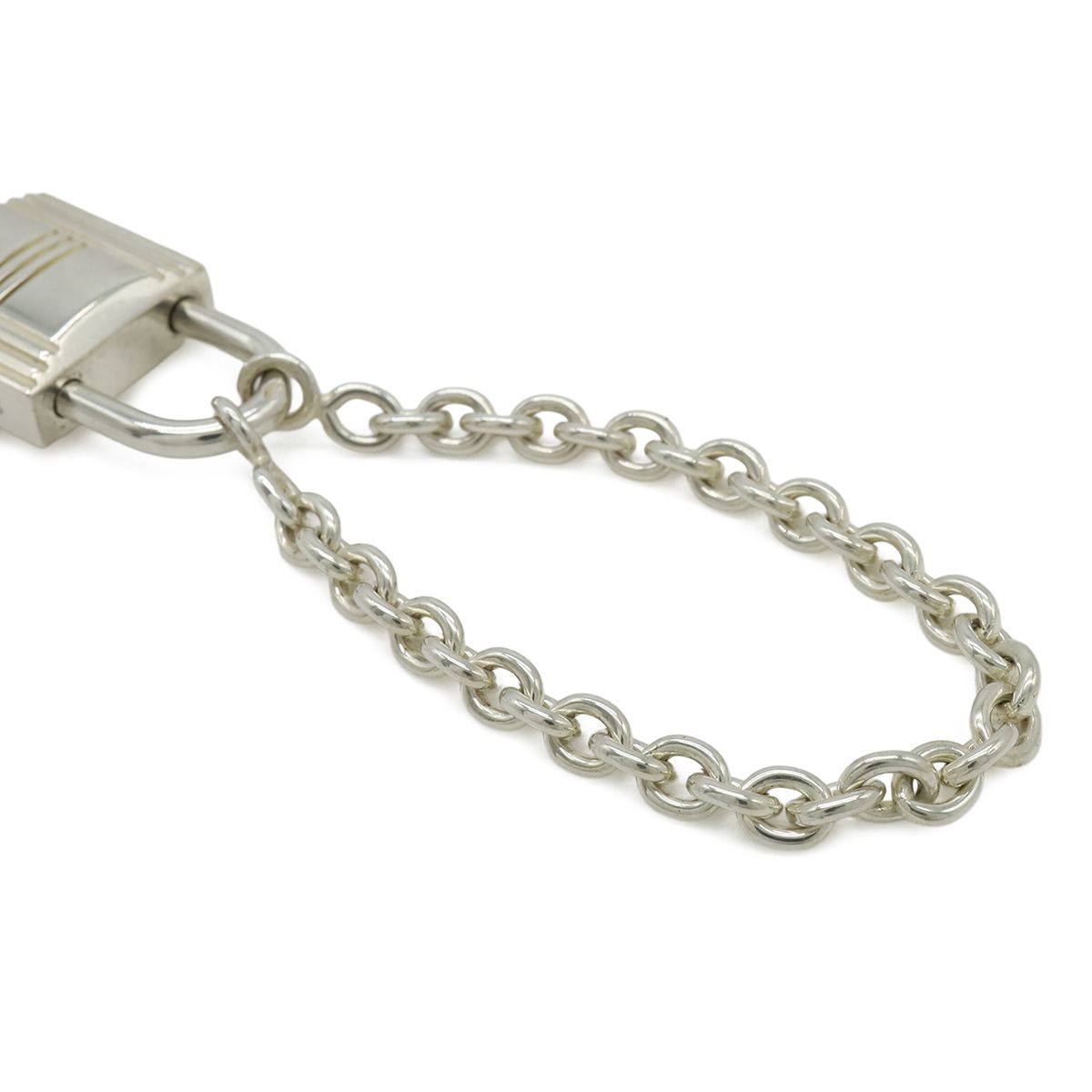 Hermes Cadena Bag Charm Key Holder Key Hook Chain Silver — view 5
