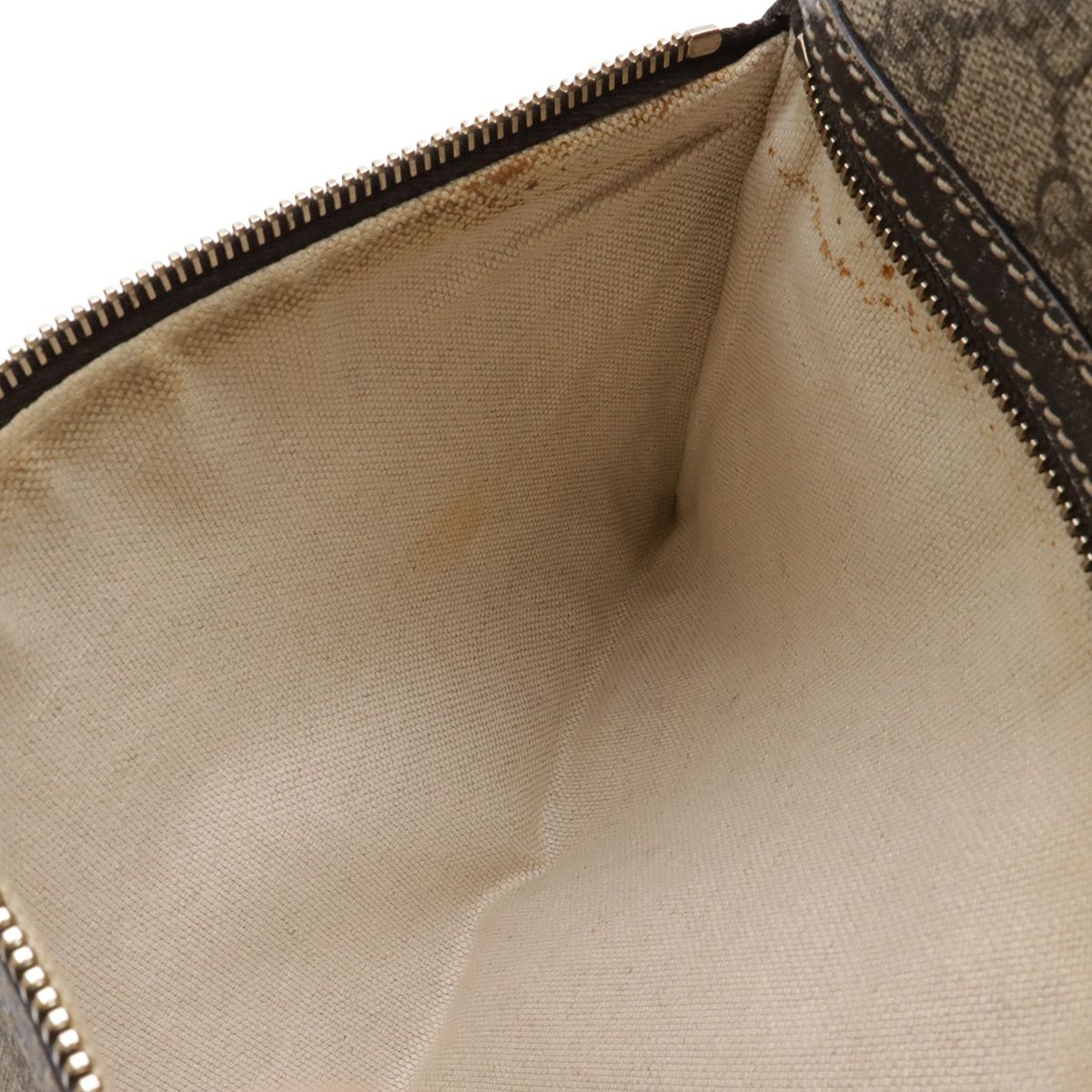 Gucci GG Supreme Plus Shoulder Bag Crossbody Depth Khaki Beige Dark Brown Gold — view 9