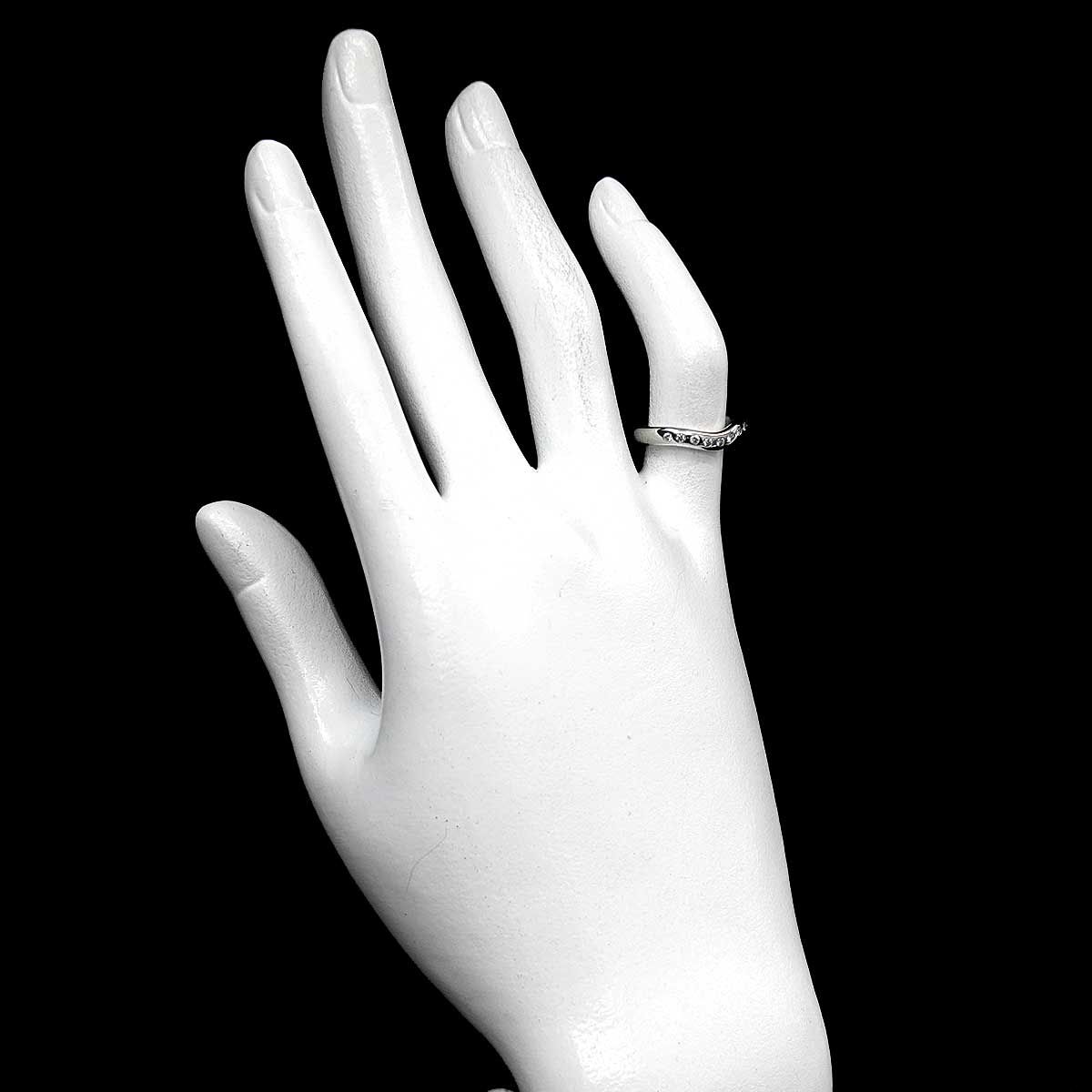 Tiffany & Co Wide Curved Band Ring Diamond Pt Platinum — view 7