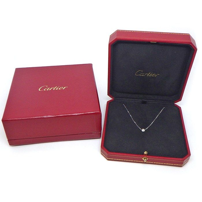 Cartier Necklace Dame le LM Diamant Leger 1 Point Diamond 18k White Gold — view 7