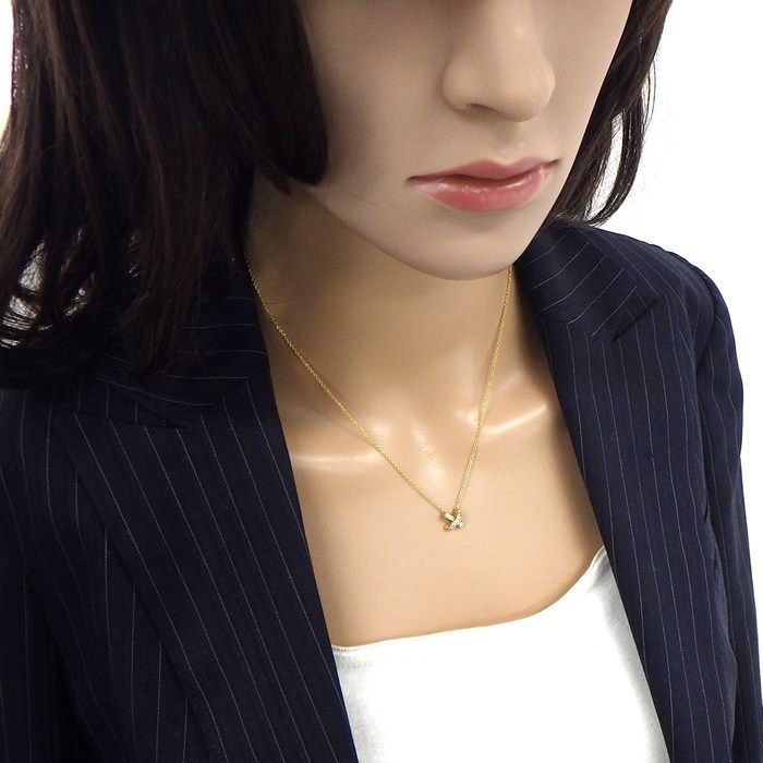 Tiffany & Co Necklace Cross Stitch Diamond 18k Yellow Gold — view 6