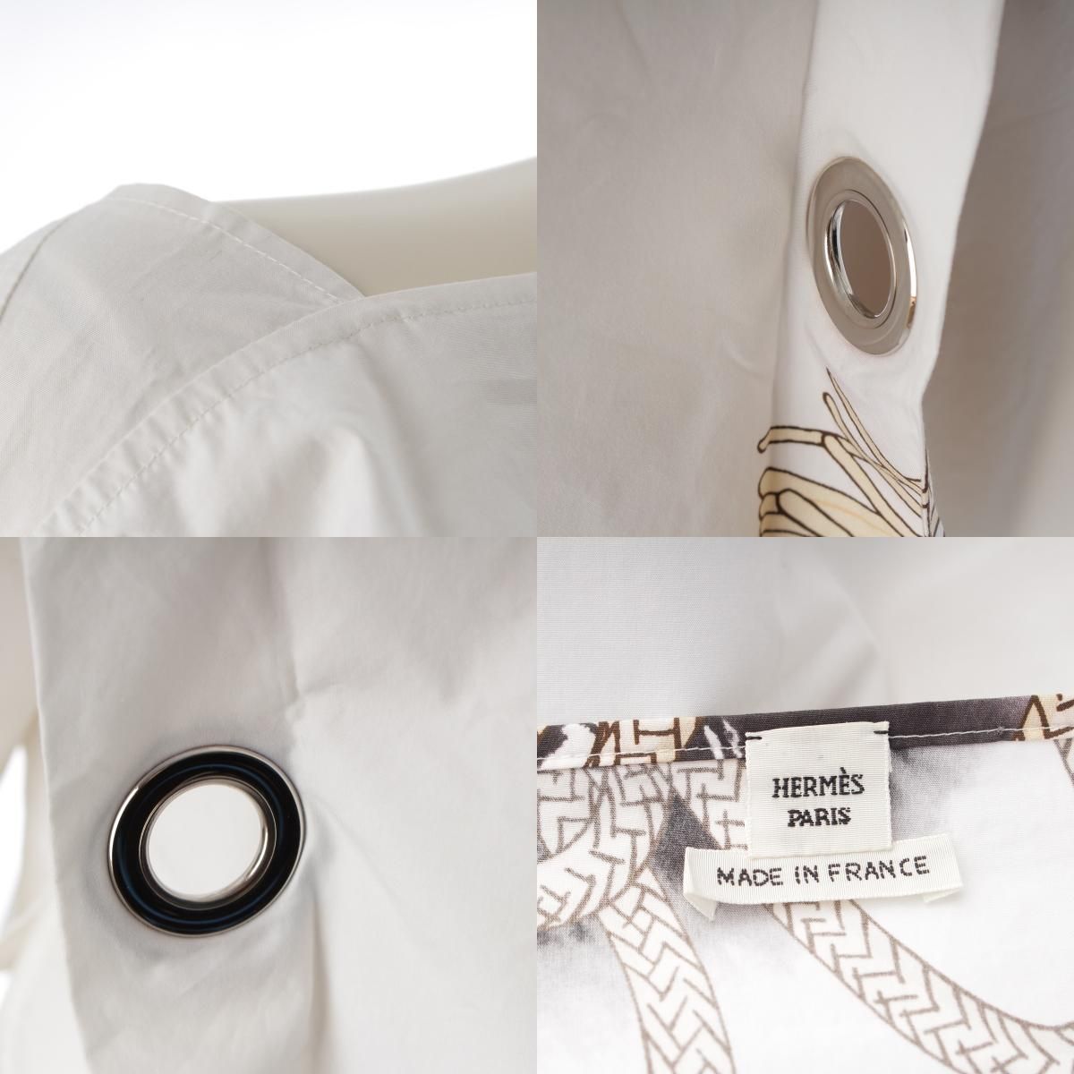 Hermes Cotton Side Slit Blouse Top Black 36 — view 9
