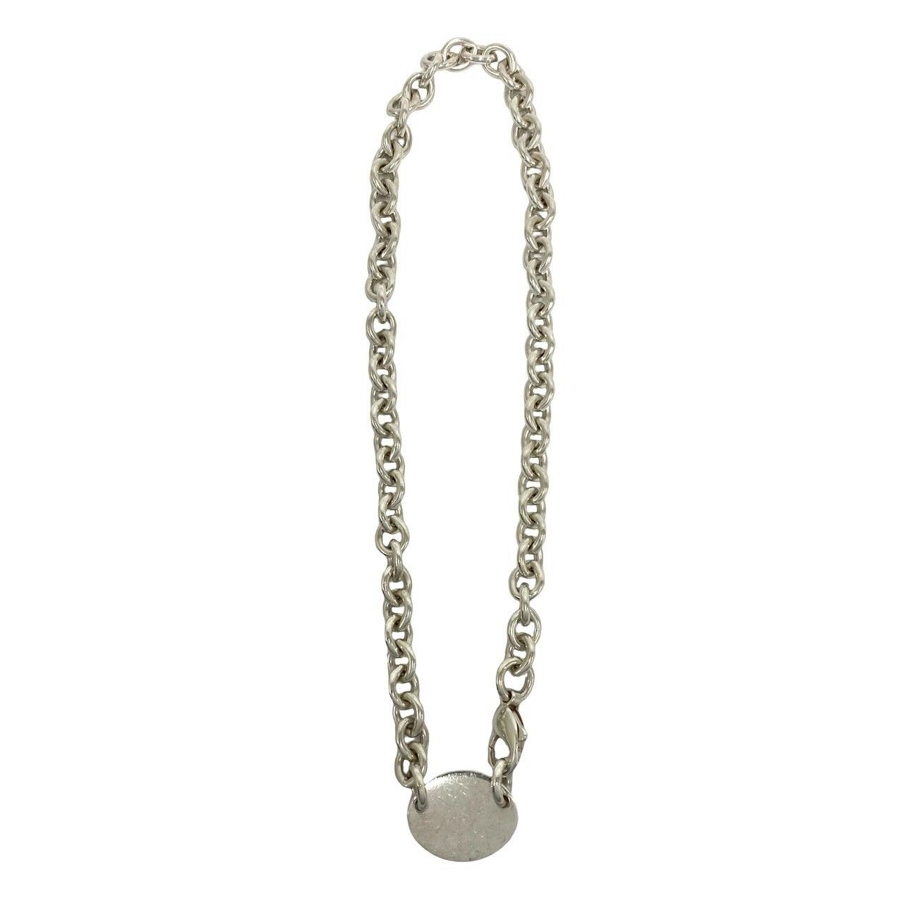 Tiffany & Co Return to Oval Necklace 925 Sterling Silver Pendant Choker — view 5