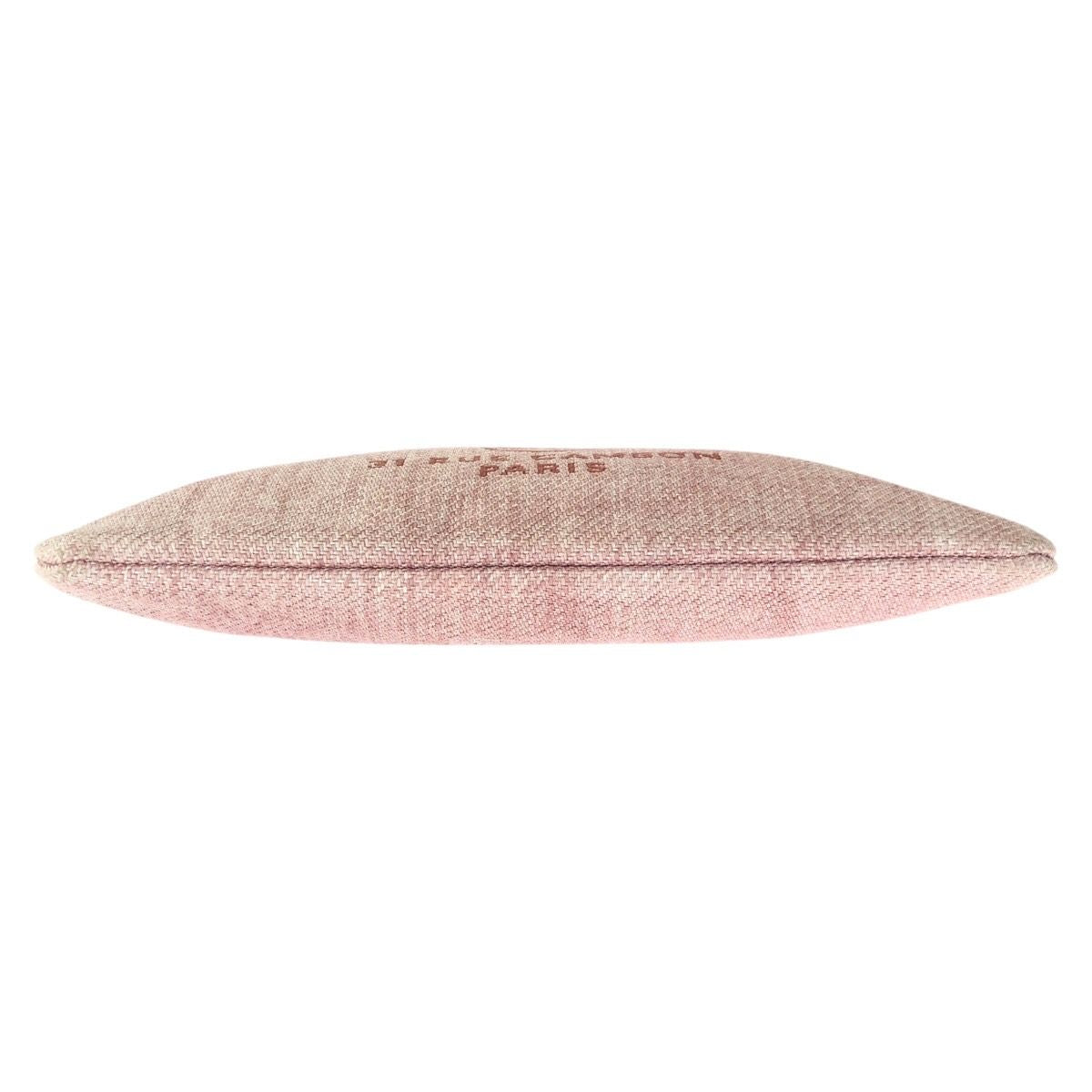 Chanel Deauville CC Logo Pink Silver Canvas Clutch Pouch — view 9
