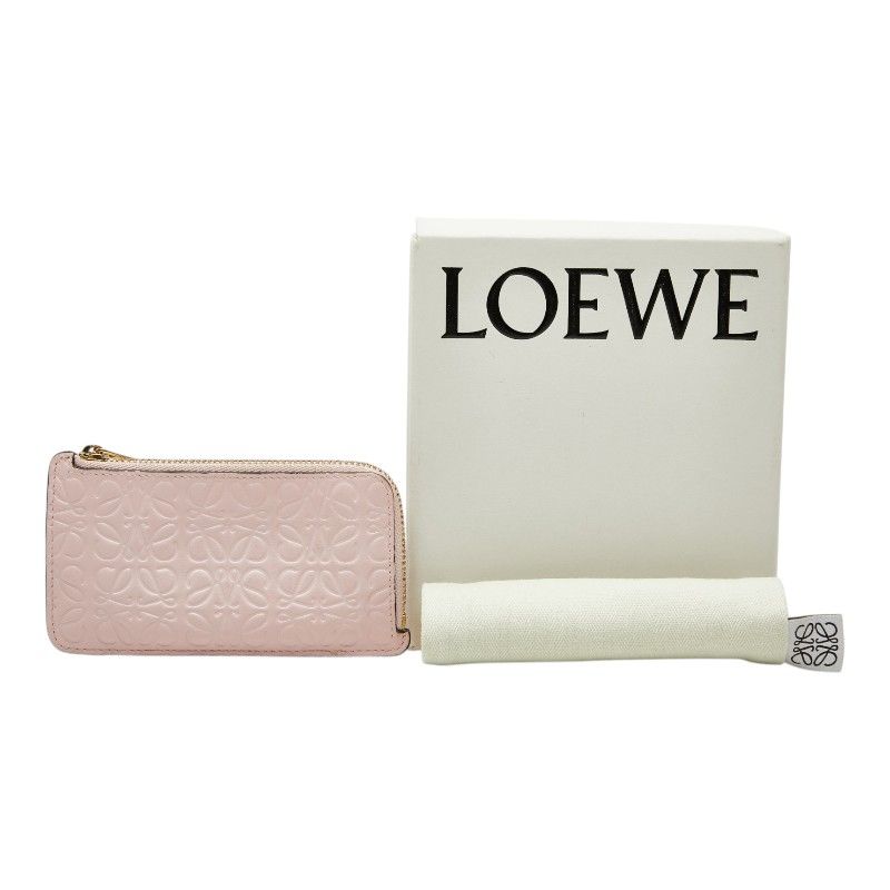 Loewe Anagram Card Case Pink Leather — view 9