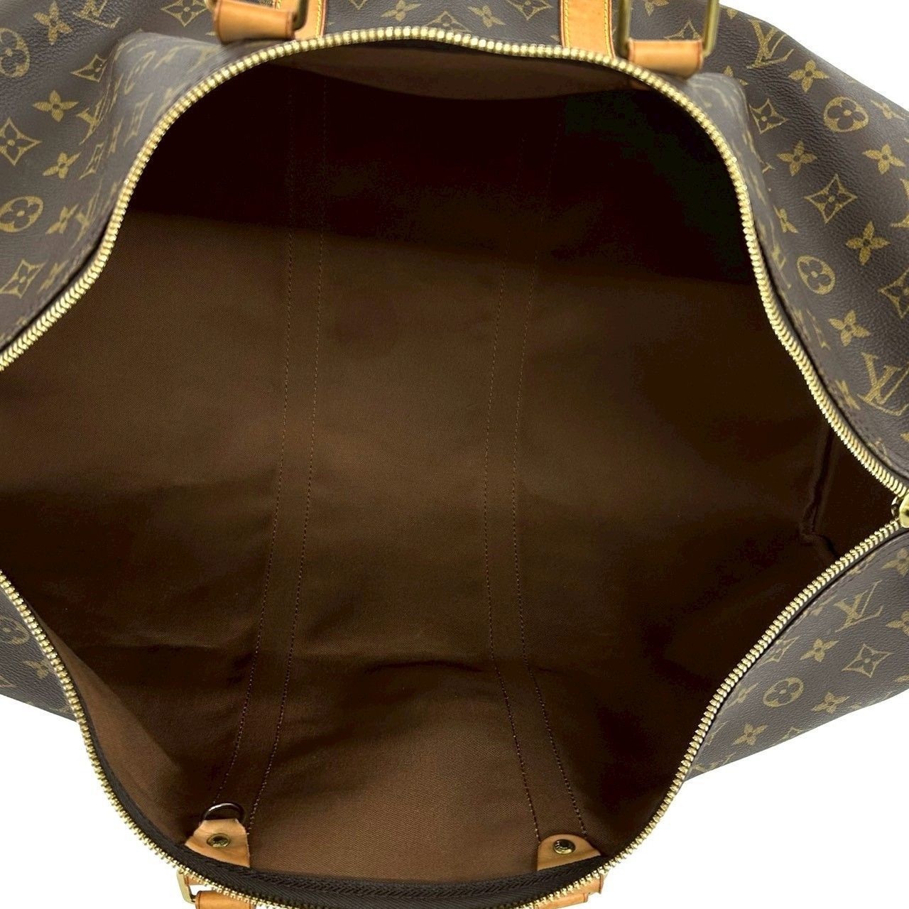 Louis Vuitton Keepall Bandouliere 55 Monogram Leather 2-Way Boston Bag Brown — view 9