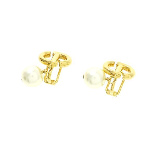 Dior CD Navy Clip Earrings — view 8