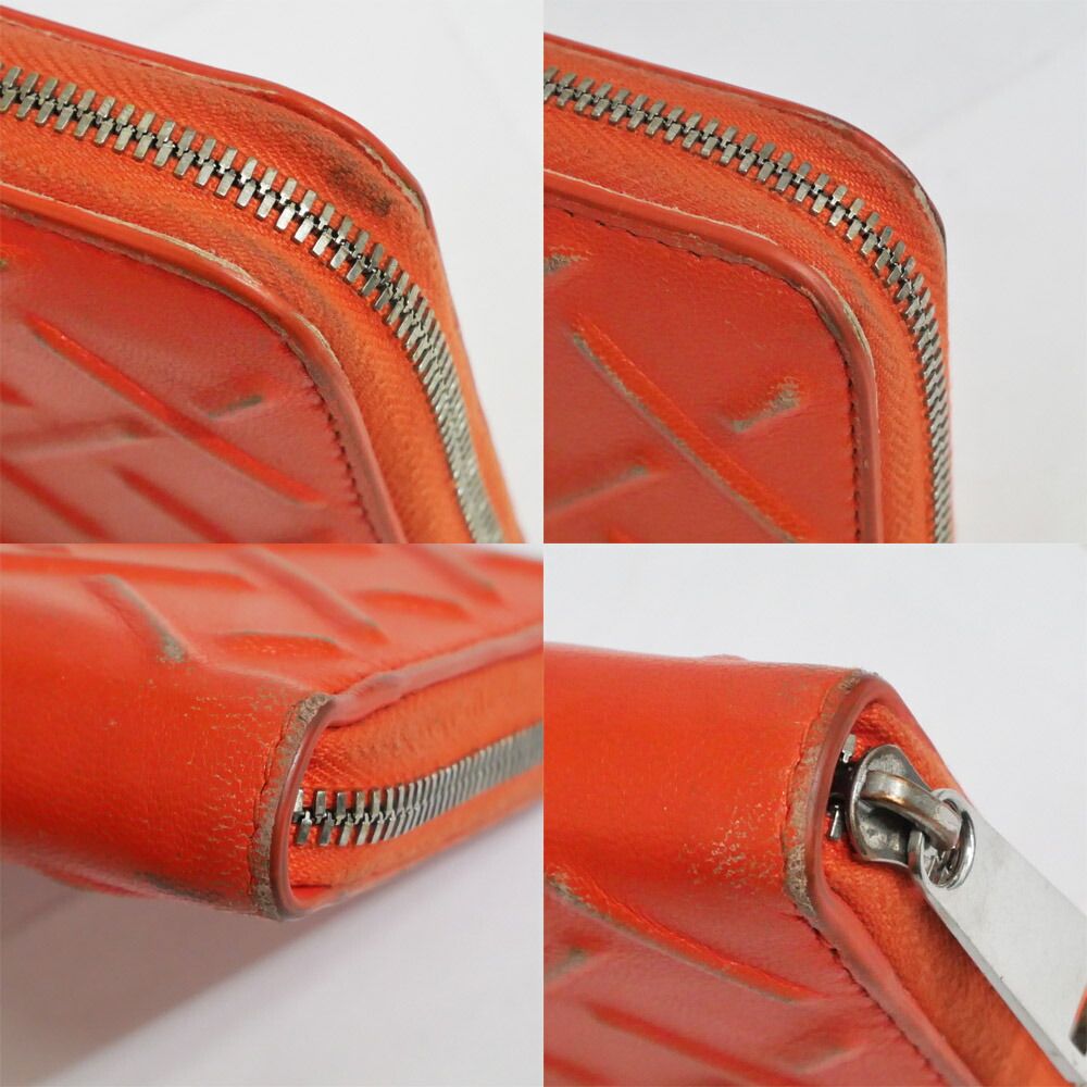 Bottega Veneta Zip Around Wallet Zipper Orange Silver — view 9