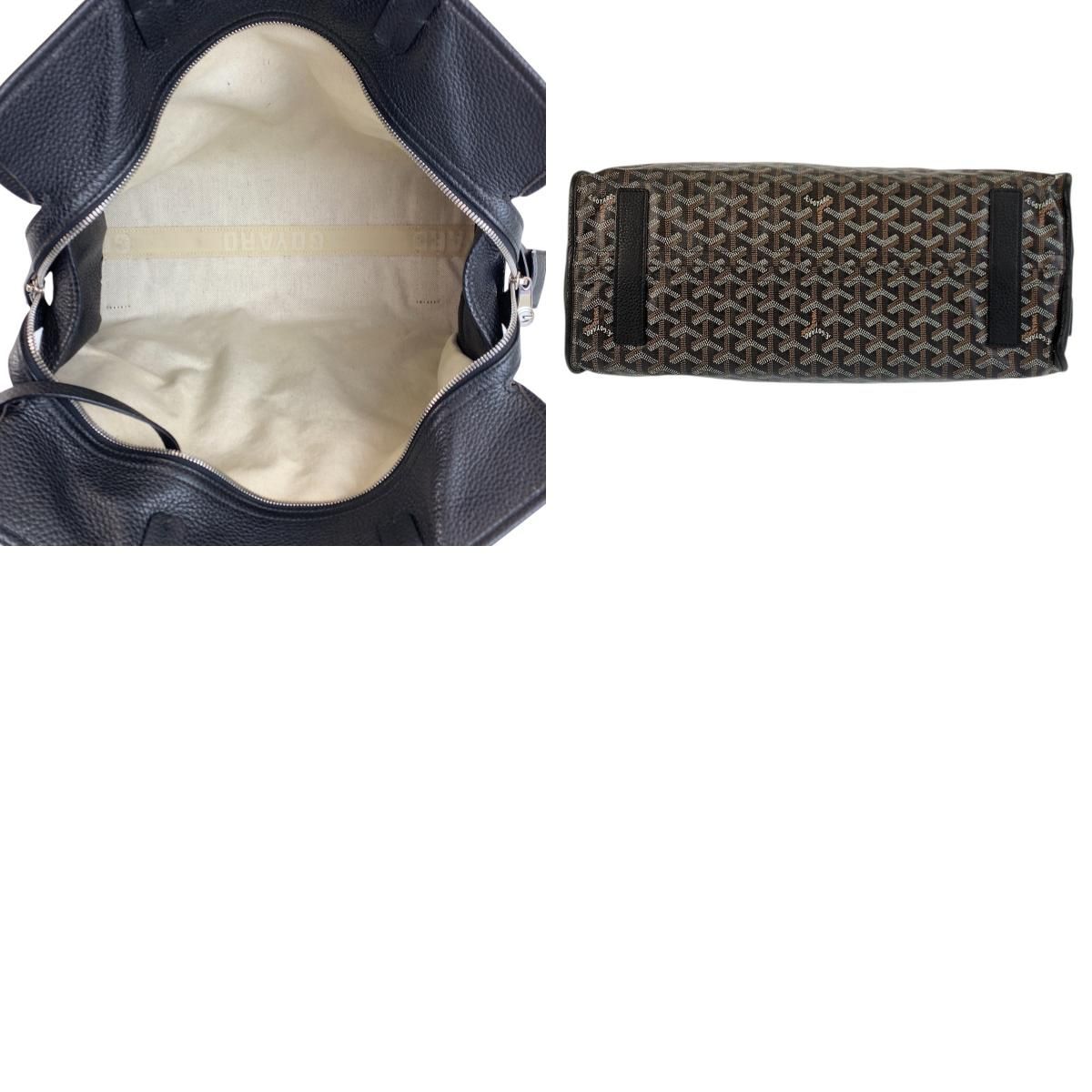 Goyard PM Black Brown Leather Tote Shoulder Bag — view 9
