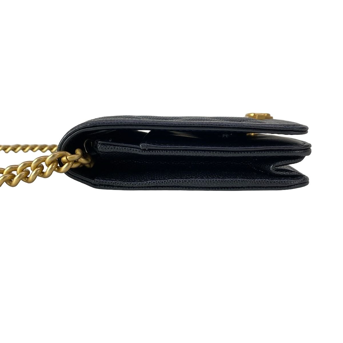 Chanel Wallet Black Matte Togo Metal — view 9