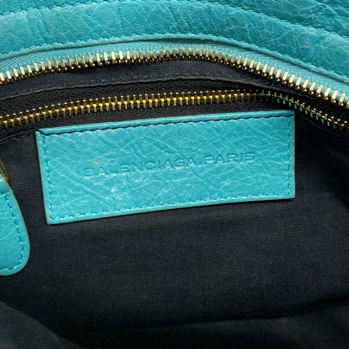Balenciaga Handbag the Giant Mini City Blue Green Leather — view 9