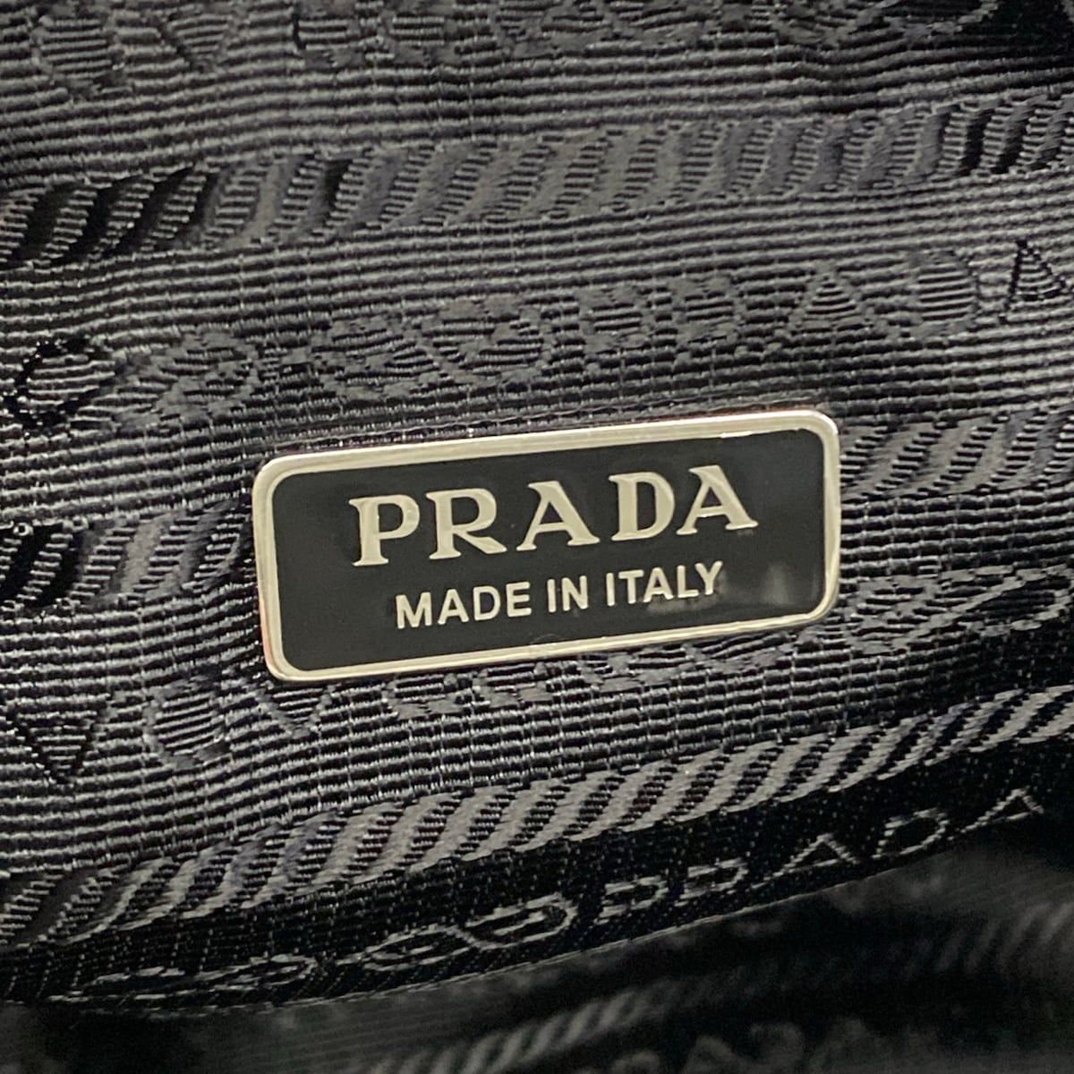 Prada Shoulder Bag Terry White Black Strap Removable — view 9