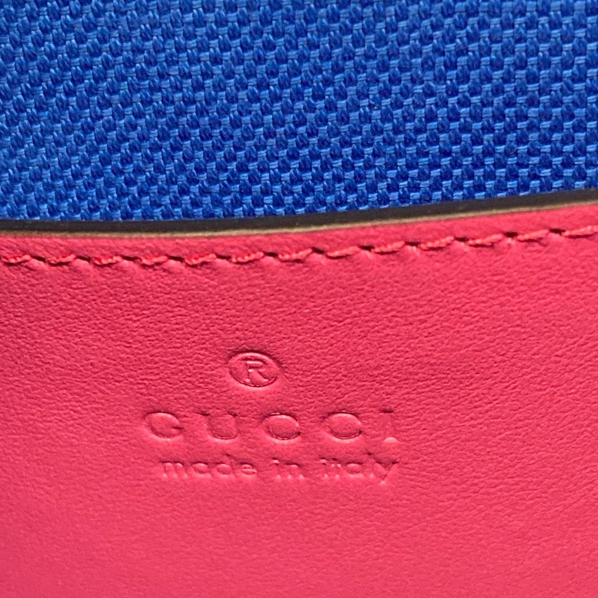 Gucci Tote GG Embossed Mini Pink Blue Leather — view 9