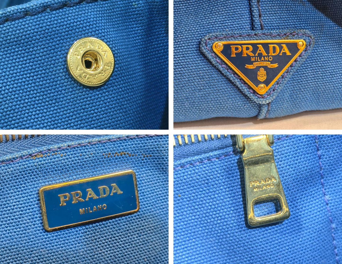 Prada Canapa Tote Blue — view 9