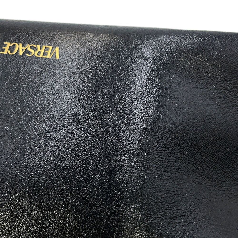 Versace Chain Shoulder Bag Medusa Small Tote Leather Black 2-Way — view 9