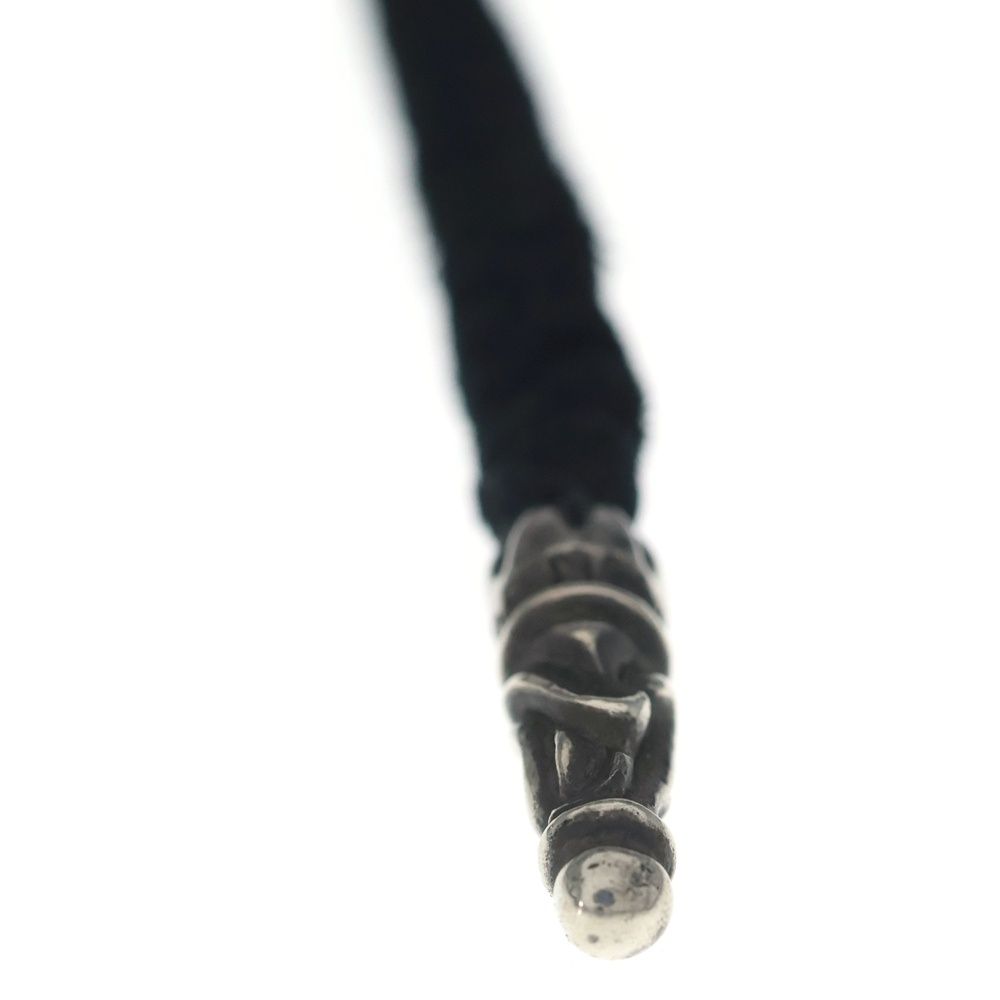 Chrome Hearts Leather Braid Scroll Necklace Black Silver — view 6