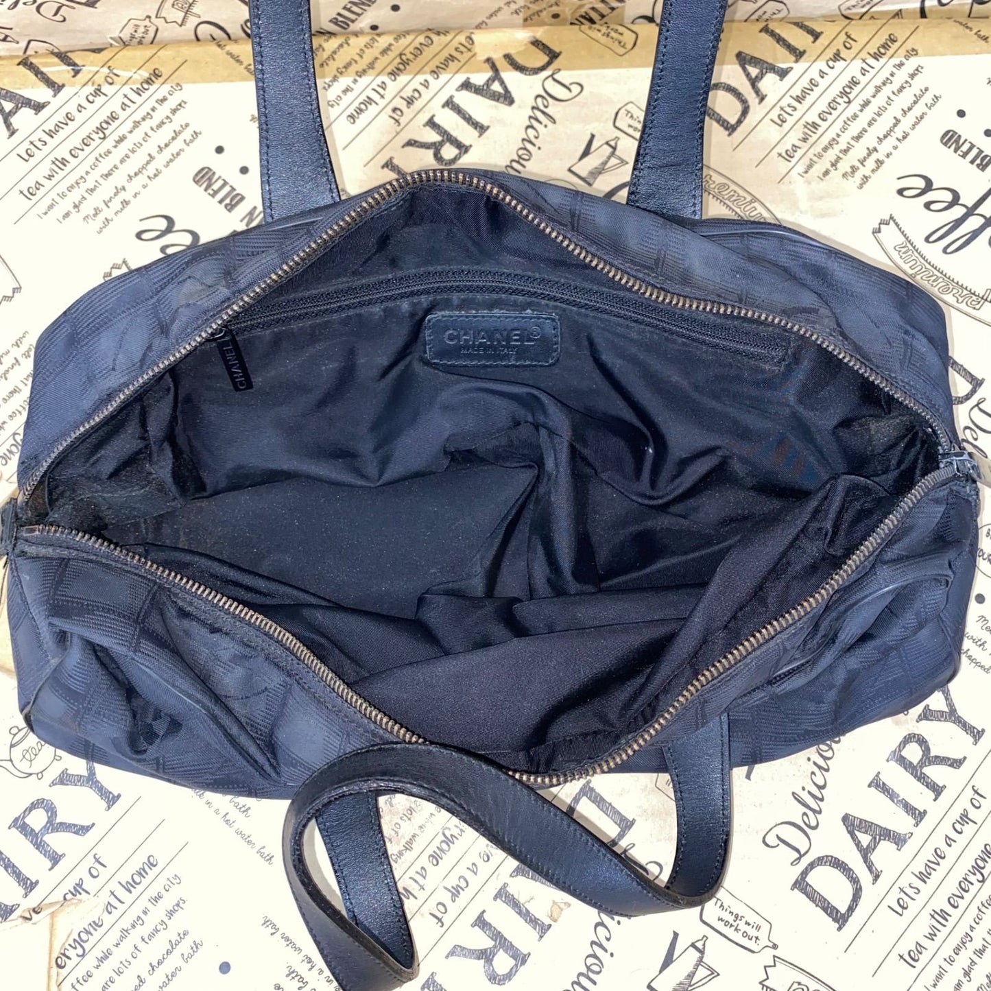 Chanel Handbag New Travel Mini Boston Black CC Logo — view 9