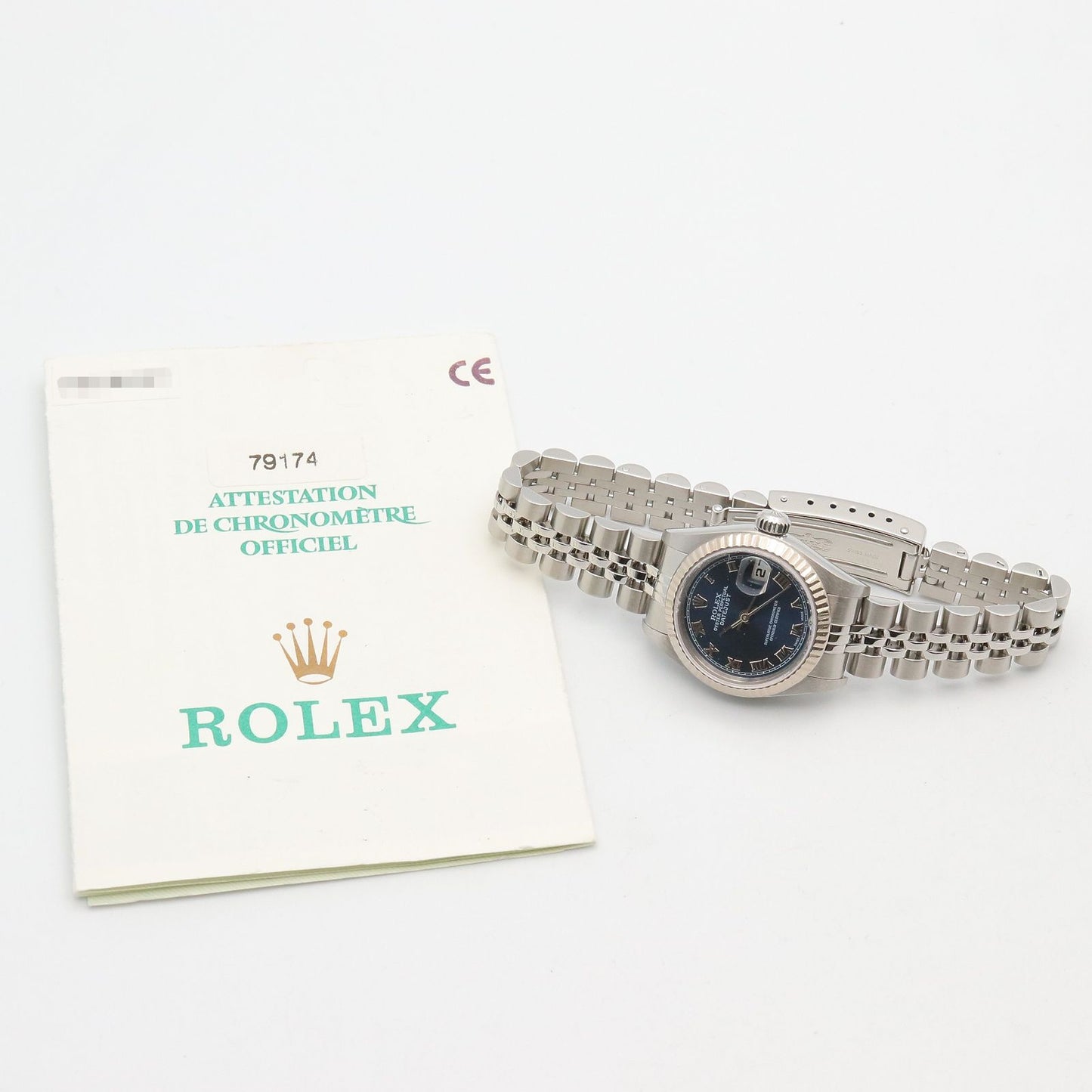 Rolex Datejust P Number BL RO 18k White Gold Stainless Steel — view 9