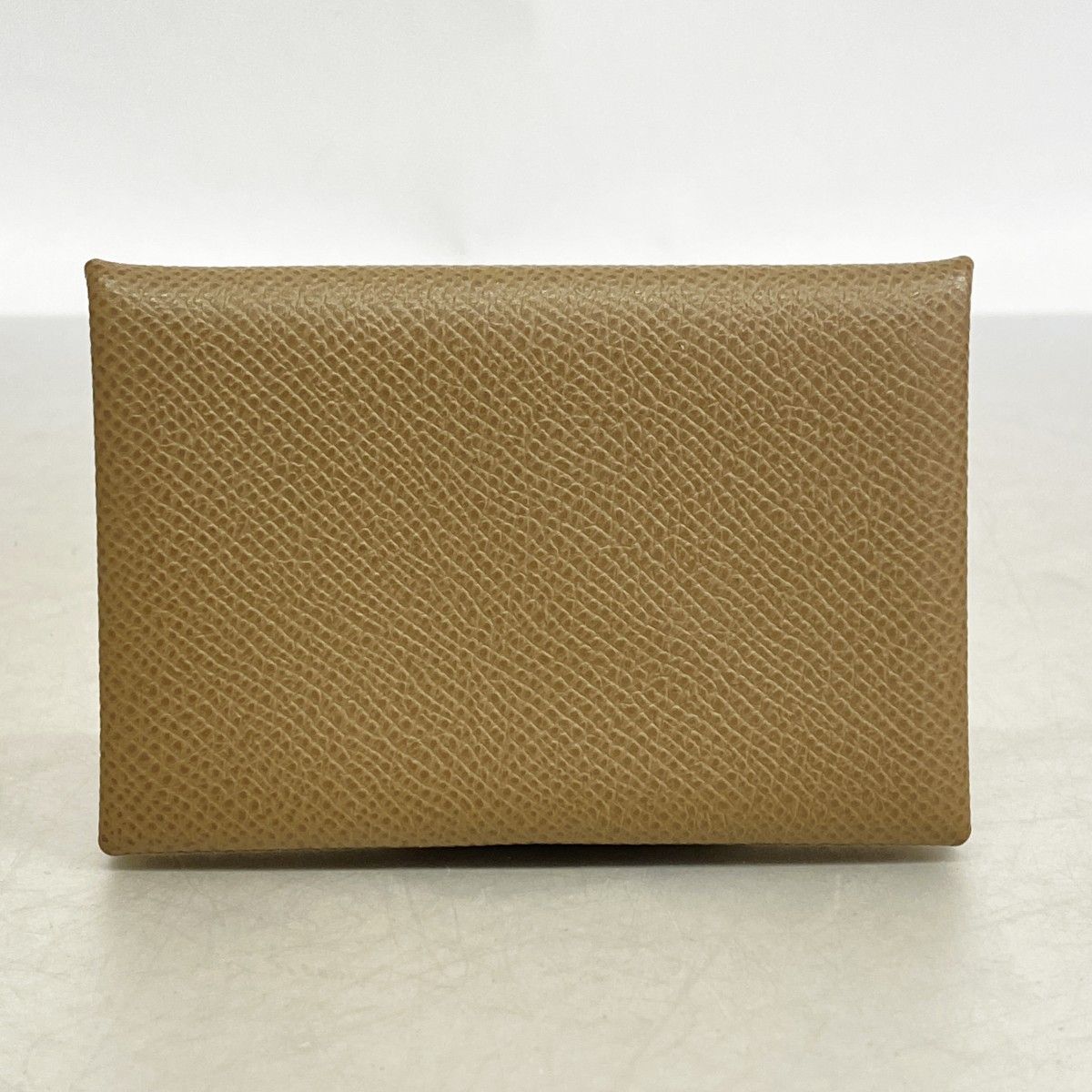Hermes Card Case Calvi Veau Epsom Etoupe Silver — view 8