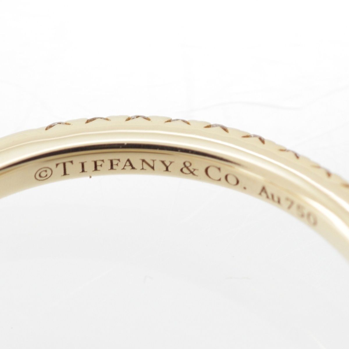 Tiffany & Co Novo Yellow Diamond Pave Stone Side Engagement Ring Gold — view 9