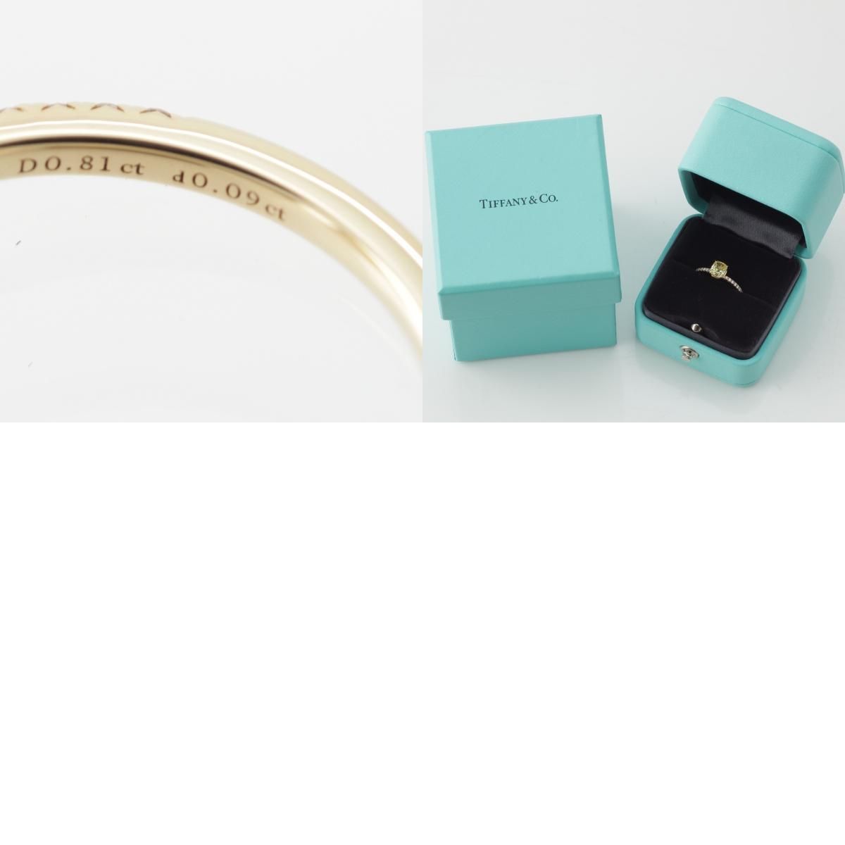 Tiffany & Co Novo Yellow Diamond Pave Stone Side Engagement Ring Gold