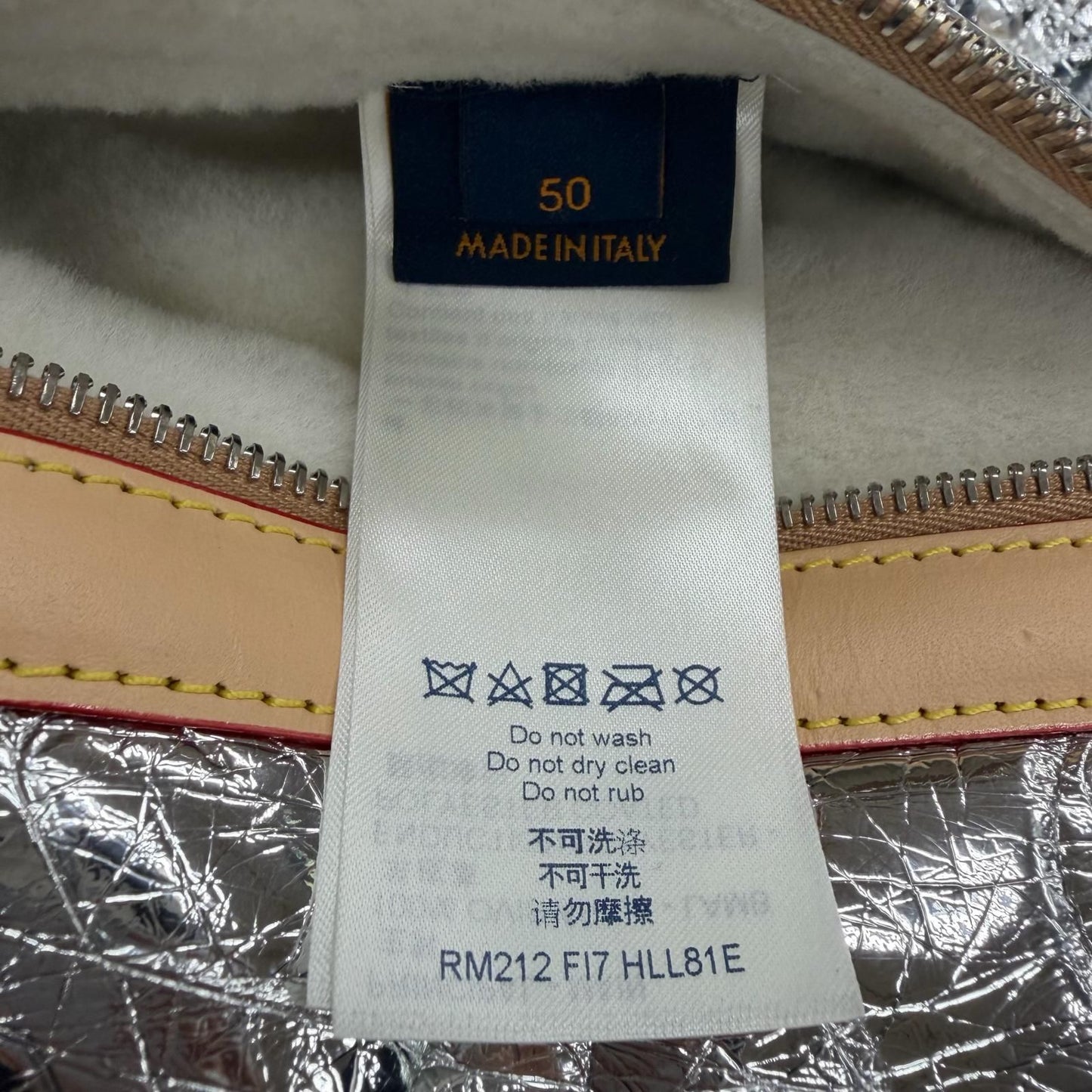 Louis Vuitton Lambskin Leather Monogram Mirror Shearling Double Zip Up Jacket — view 9