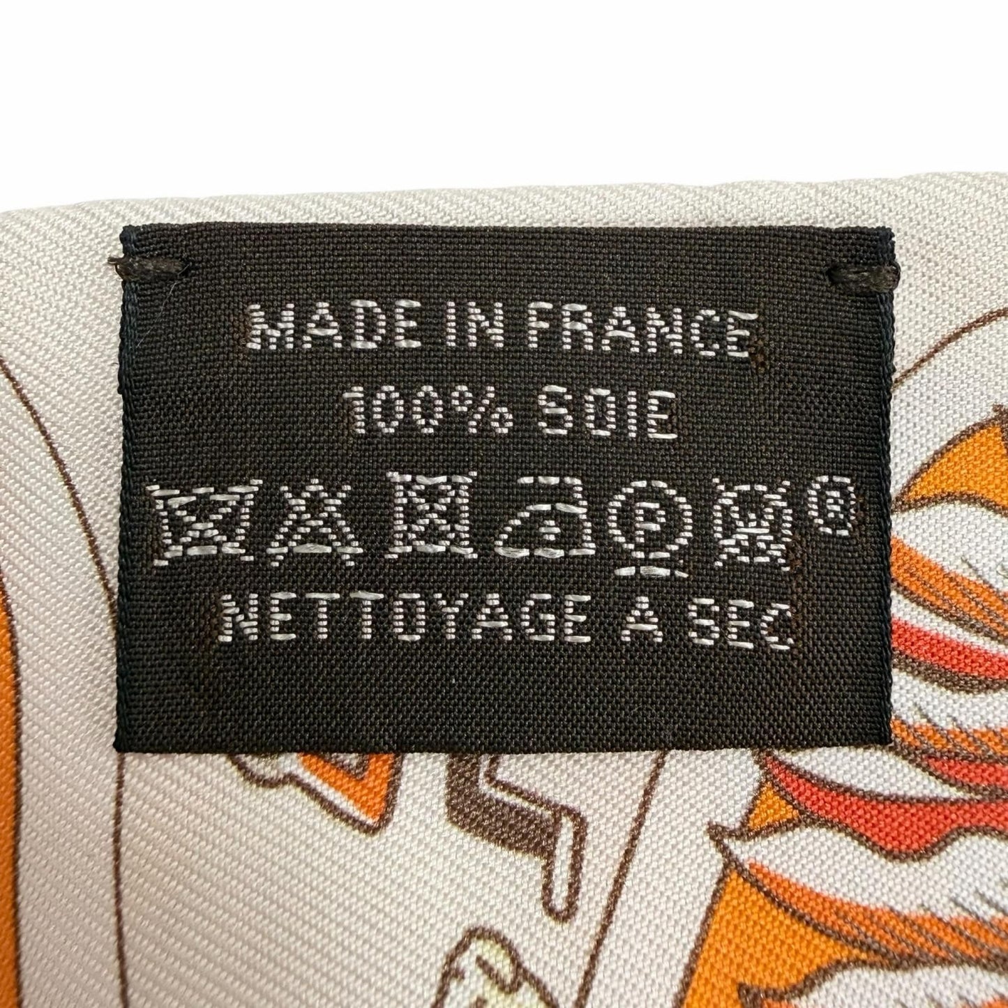 Hermes Exposition Universelle Silk 100% Orange Ciel Brick Scarf — view 6