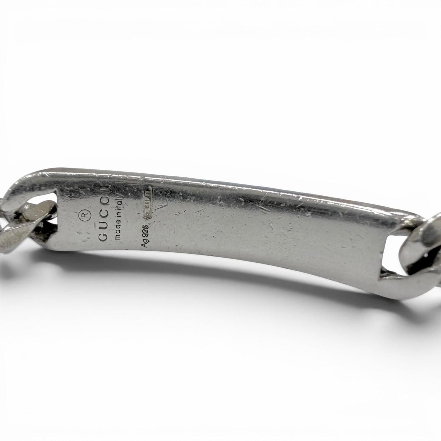 Gucci Diamante Web Stripe Chain Bracelet Silver 18 — view 5