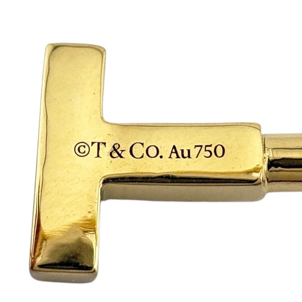 Tiffany & Co T Wire Bangle 18k Gold Diamond Bracelet — view 6