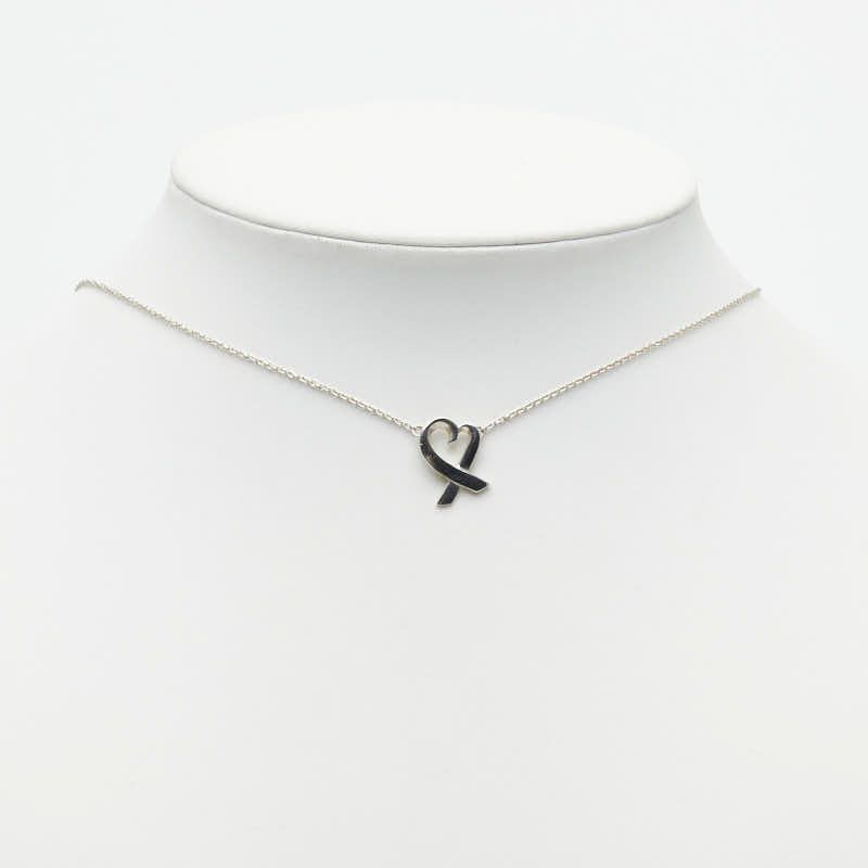Tiffany & Co Paloma Picasso Loving Heart Chain Pendant Necklace Silver — view 7