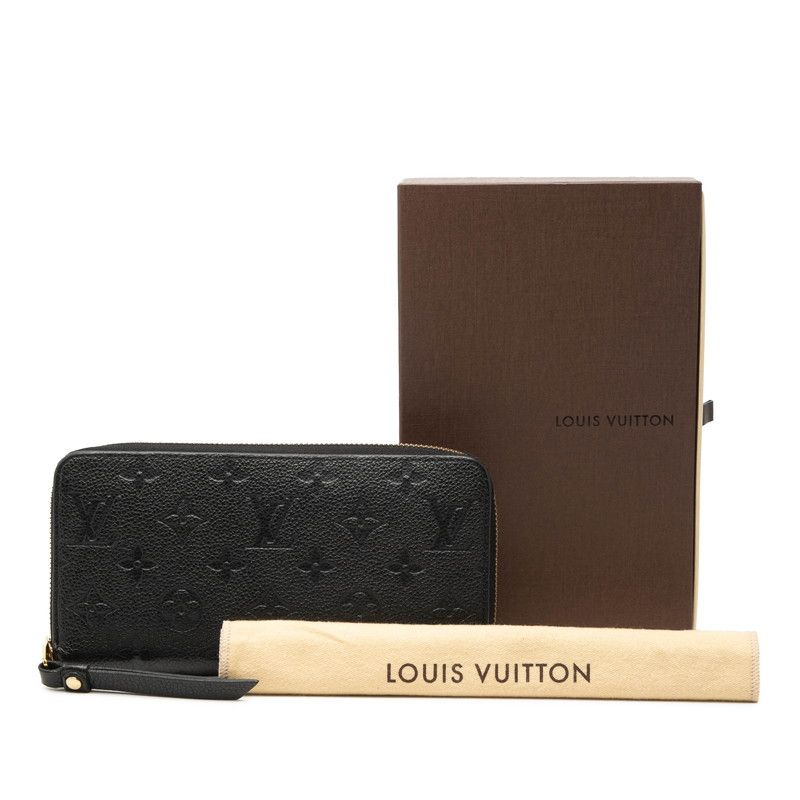 Louis Vuitton Monogram Empreinte Zippy Wallet Zip Around Noir Black Leather — view 7