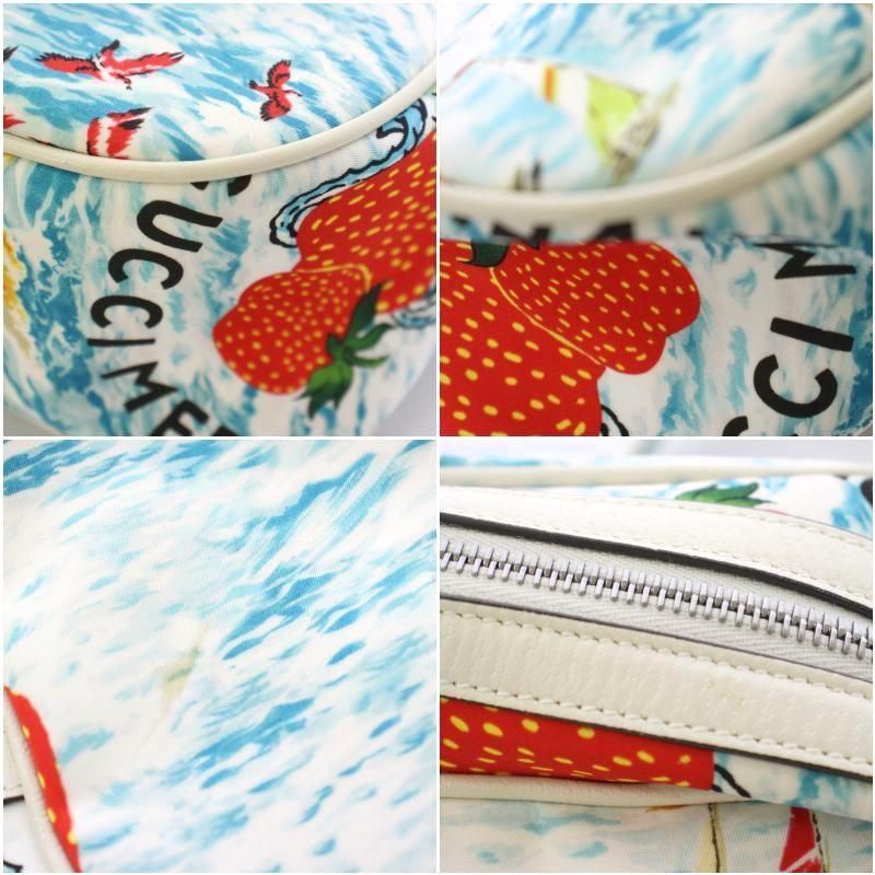 Gucci Children Shoulder Bag All Over Pattern Nylon Light Blue White — view 8