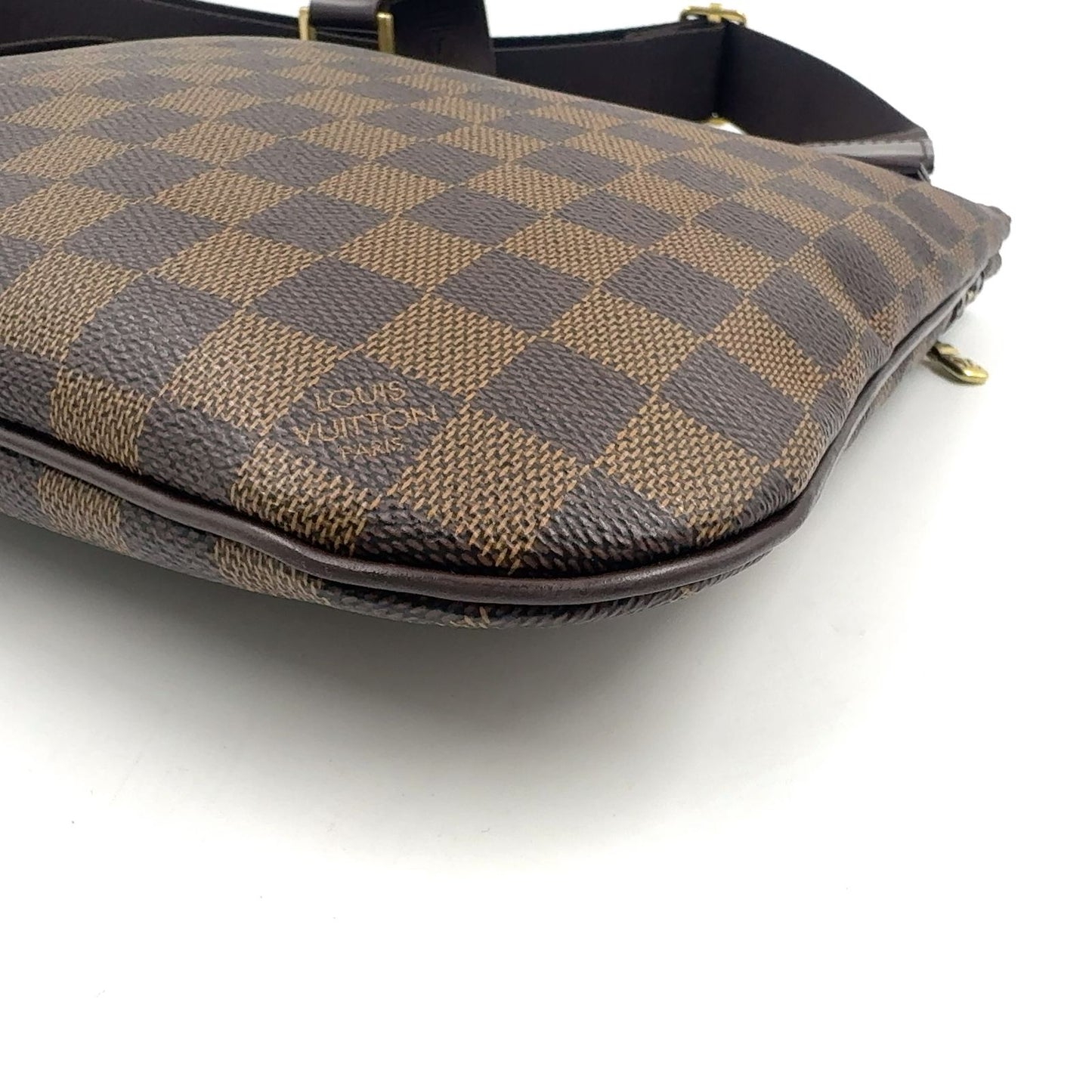 Louis Vuitton Pochette Bosphore Damier Ebene Leather Brown Shoulder Bag Gold — view 9